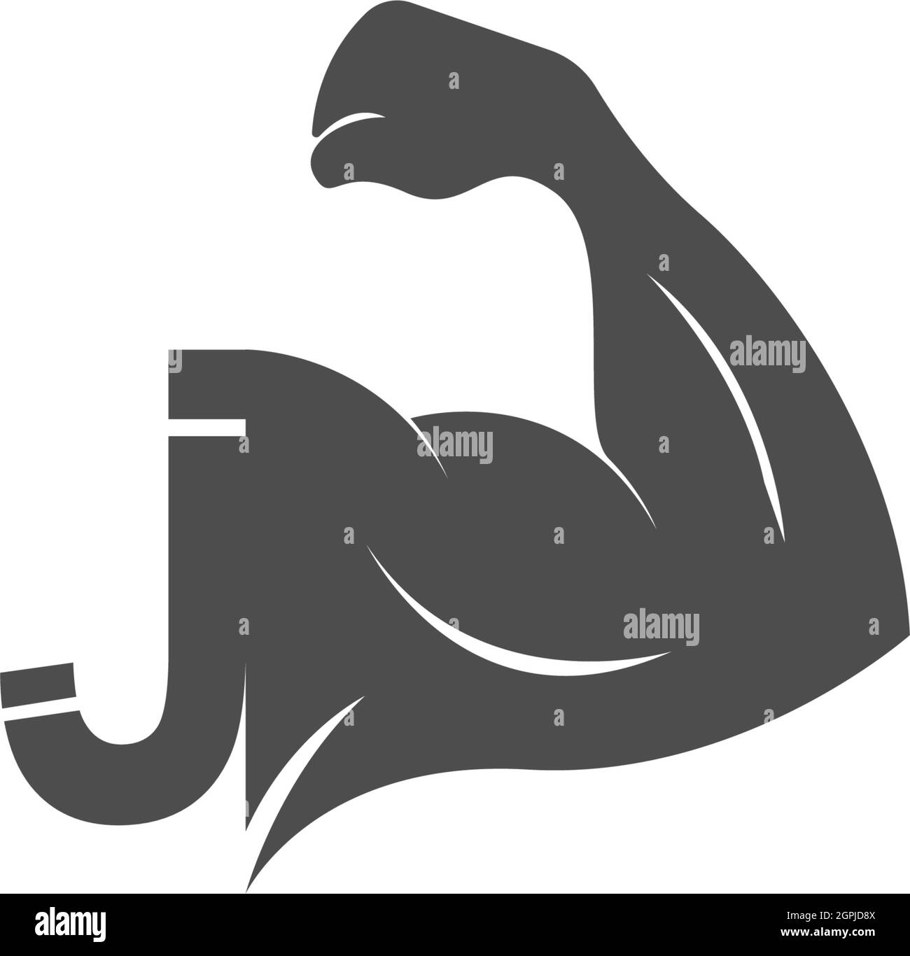 Buchstabe J Logo-Symbol mit Muskel-Arm-Design-Vektor Stock Vektor