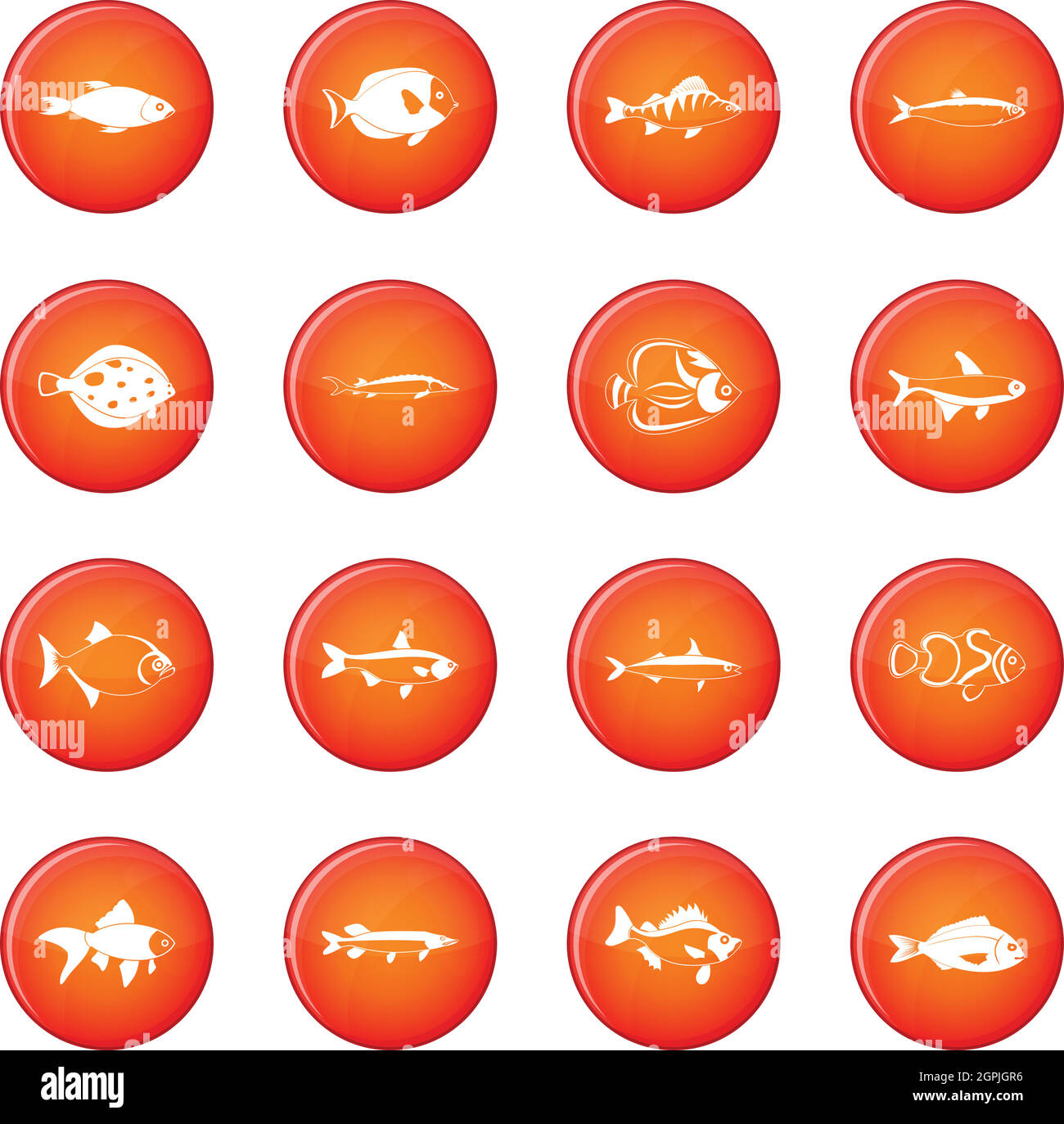 Vektor-Set für Fischsymbole Stock Vektor