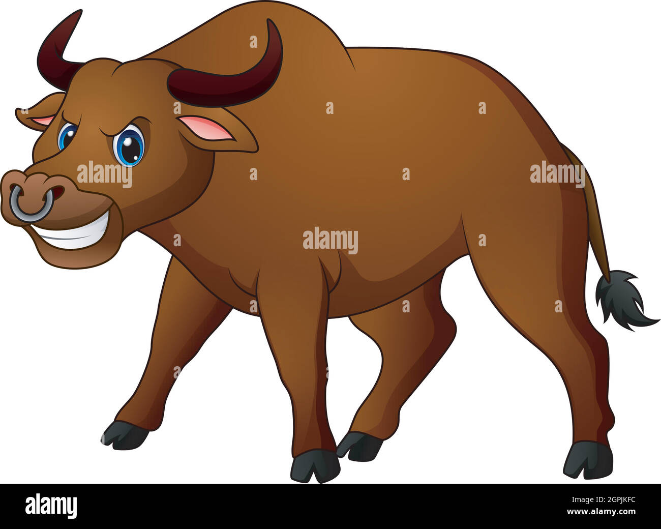 Vektor-Illustration von Angry Bull Cartoon Stock Vektor