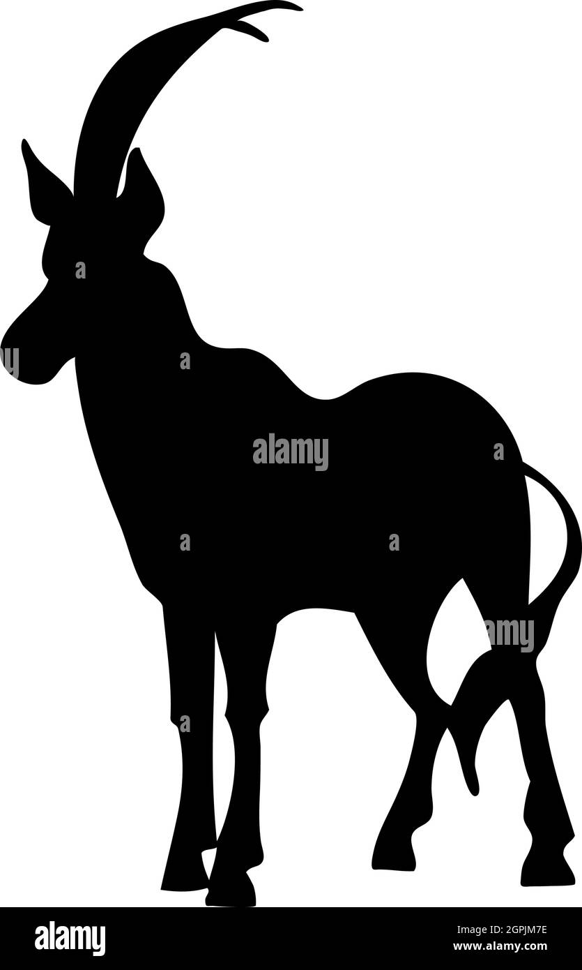 Sabre-Horned Antelope Silhouette Stock Vektor