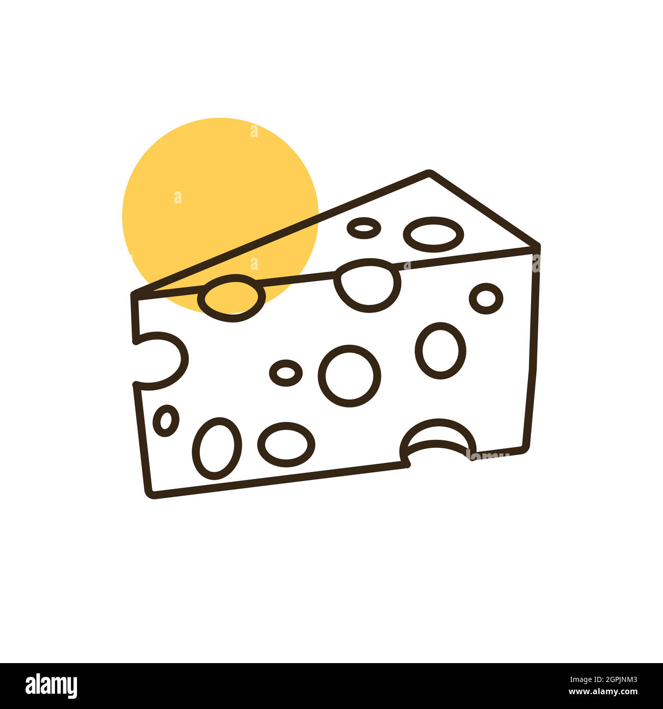 Vektorsymbol „Stück Käse“. Tierschild am Bauernhof Stock Vektor