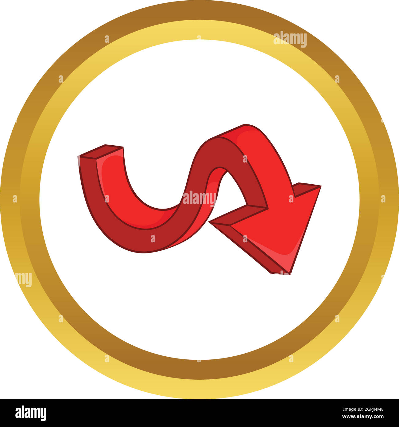 Gebogenen Pfeil Vektor icon Stock Vektor