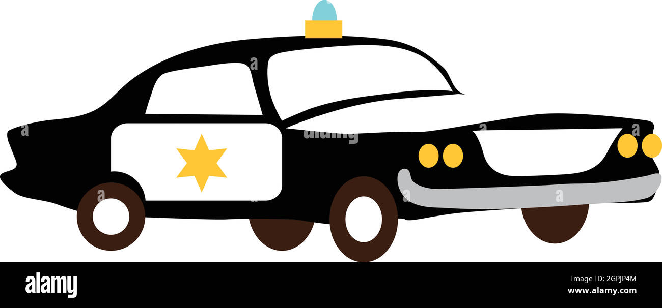Polizei-Auto-Symbol, flachen Stil Stock Vektor