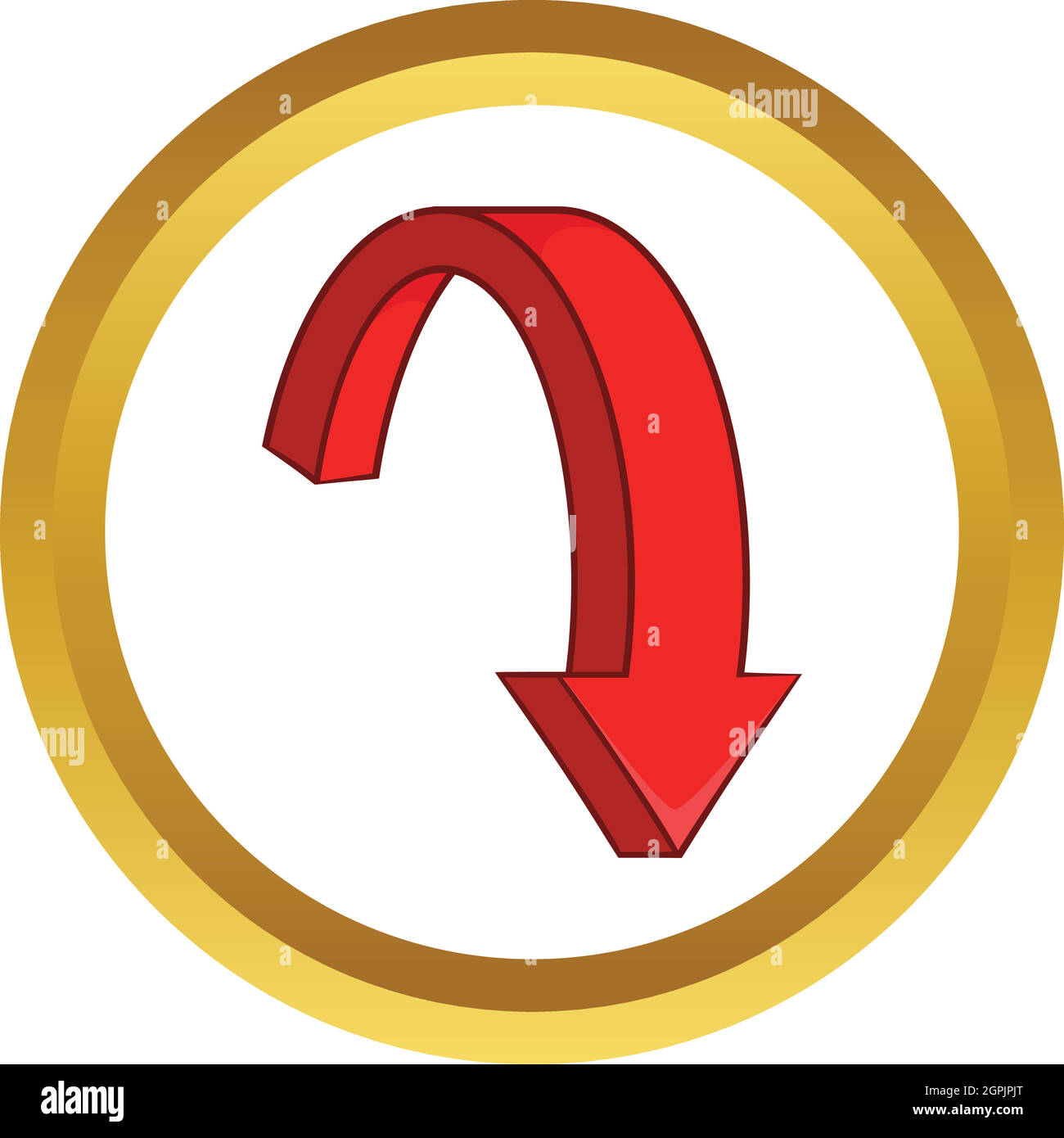 Roten gekrümmten Pfeil Vektor icon Stock Vektor