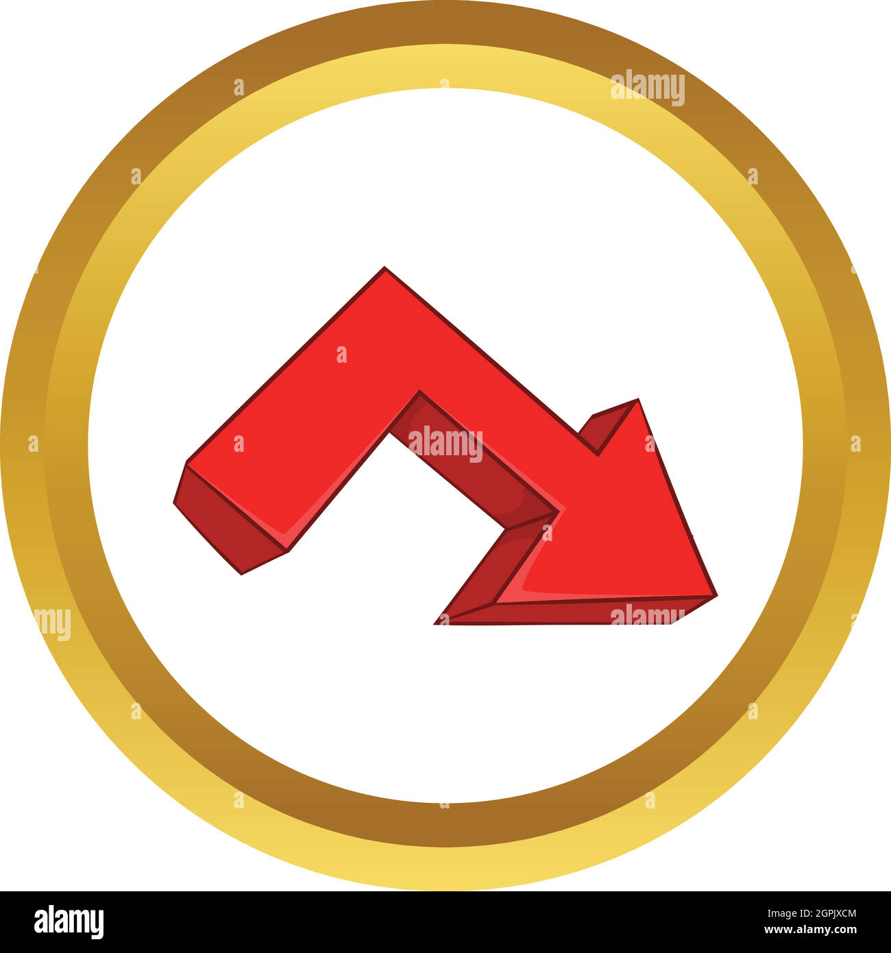 Gebrochene Pfeil Vektor icon Stock Vektor