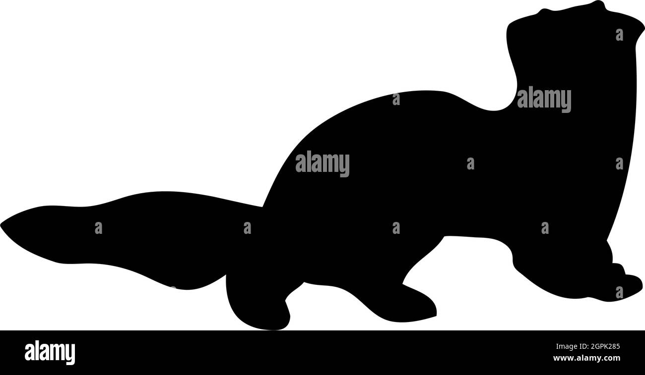 Siberian Weasel Silhouette Stock Vektor