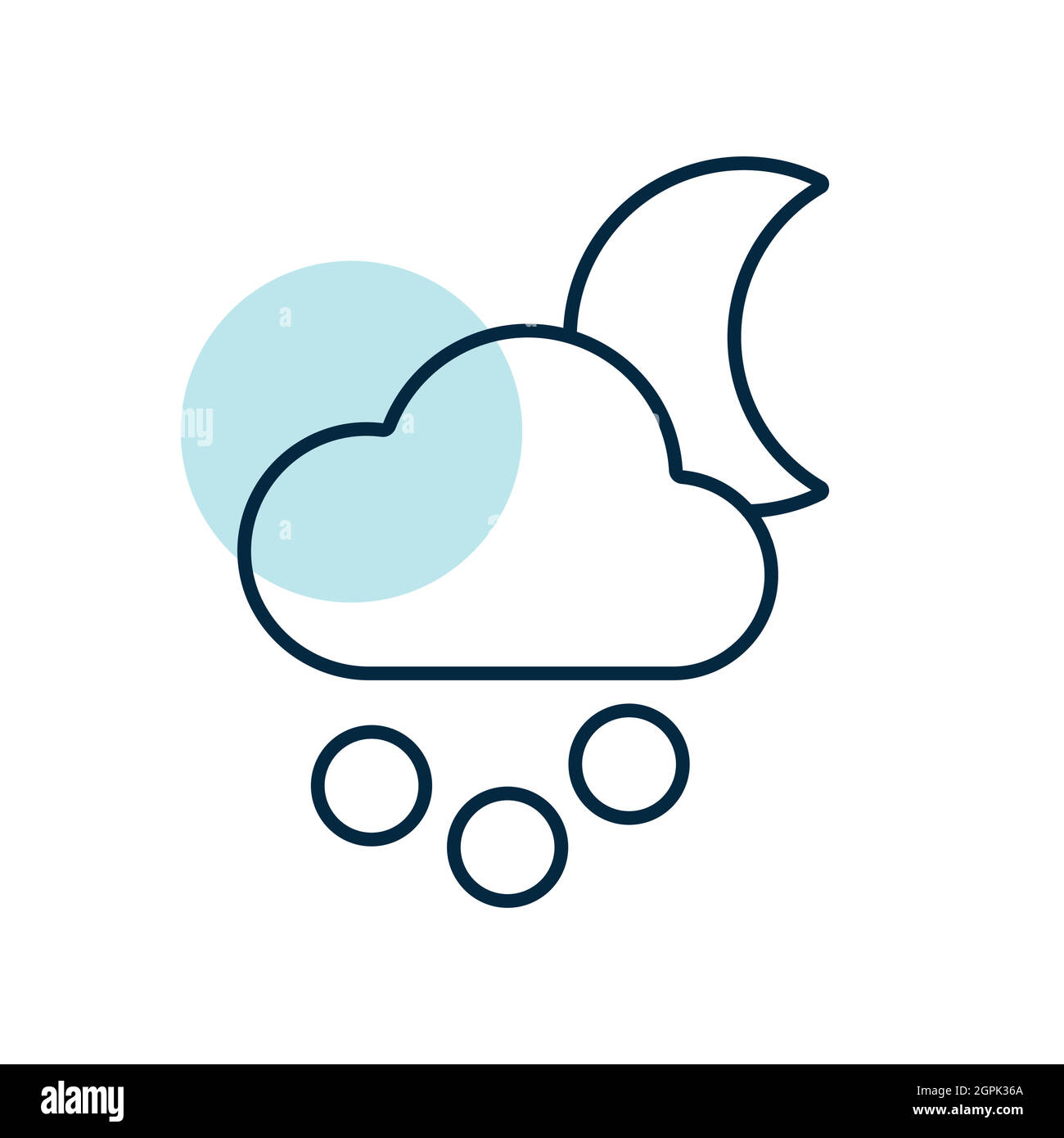 Symbol für Schneekornvektor der Mondwolke. Wetterschild Stock Vektor