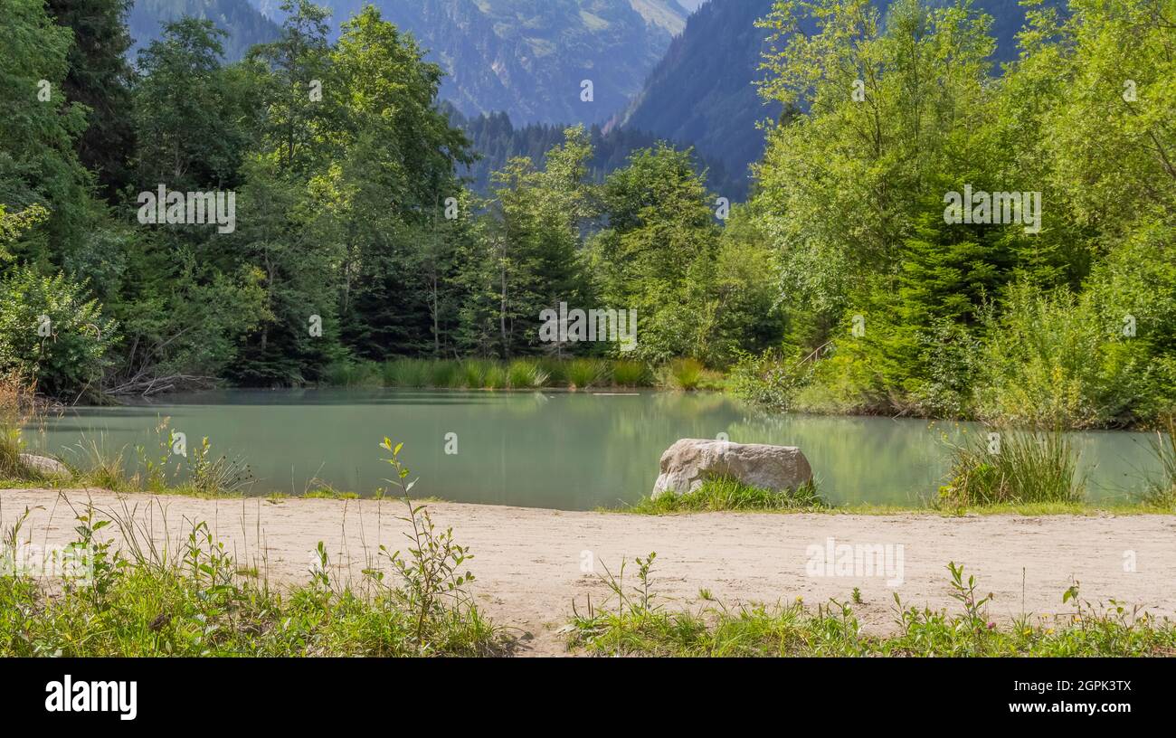 Seeeindruck rund um das Stubaital in Tirol, einem Ortsteil in Österreich Stockfoto