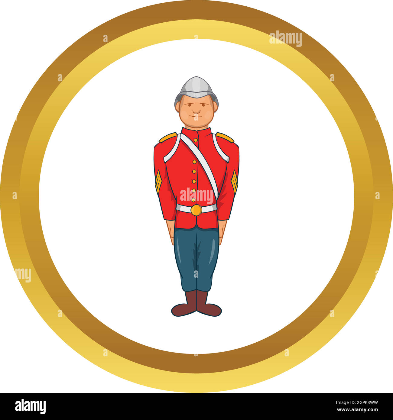 Mann in einem roten Jacke Vektor icon Stock Vektor