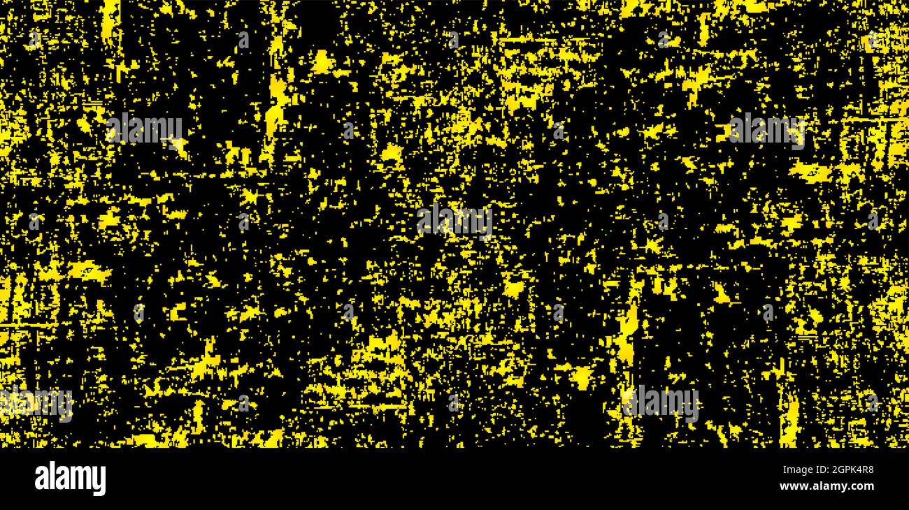 Gelbe Grunge abstrakte Muster mit isolierten schwarzen Hintergründen. Details Texturen grungy einzigartige Stile. Anwendbar für Banner, Kulissen, Stoffdruck und Tapeten für Agentur und Unternehmen Stock Vektor