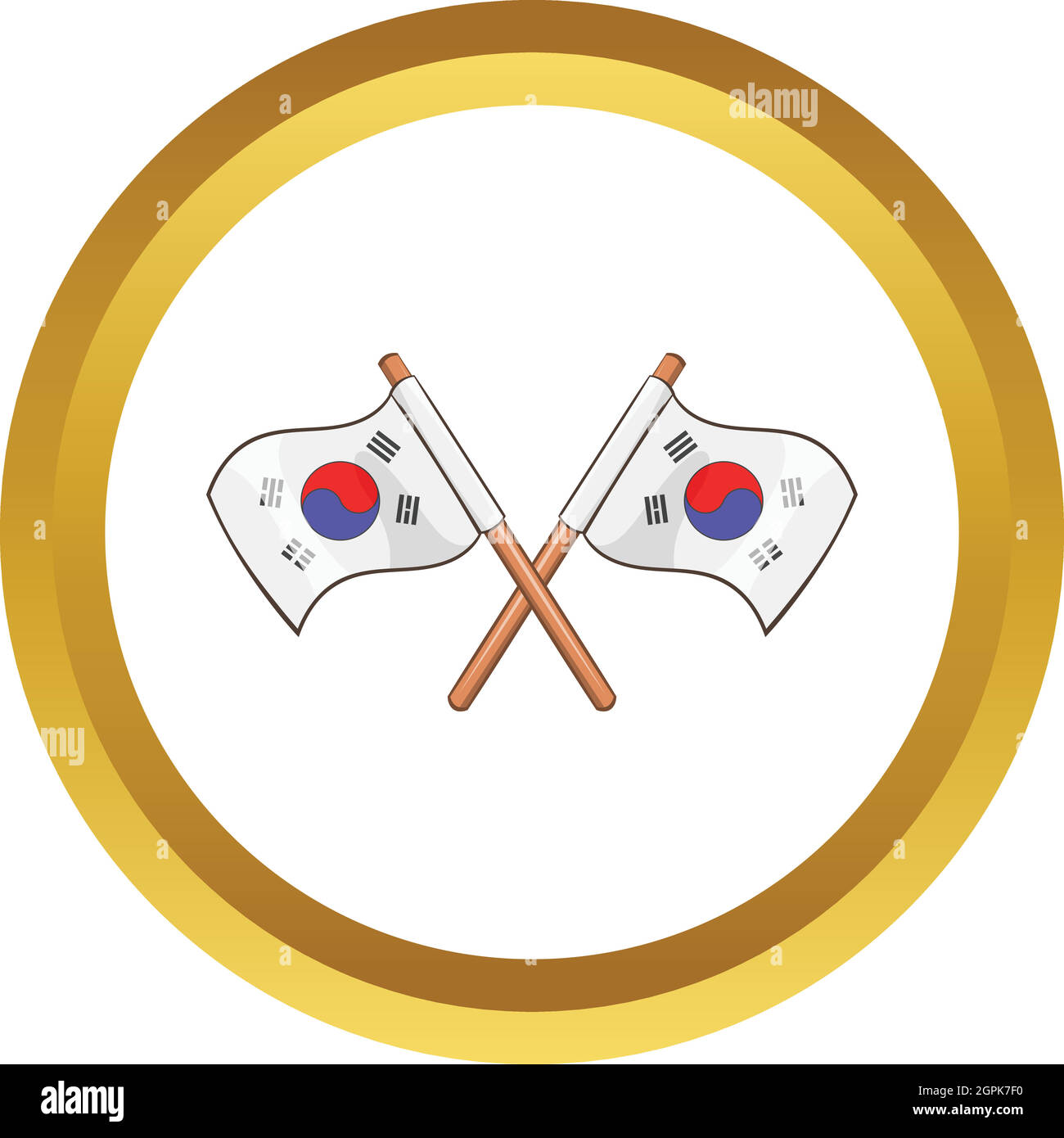 Südkorea Fahnen Vektor icon Stock Vektor