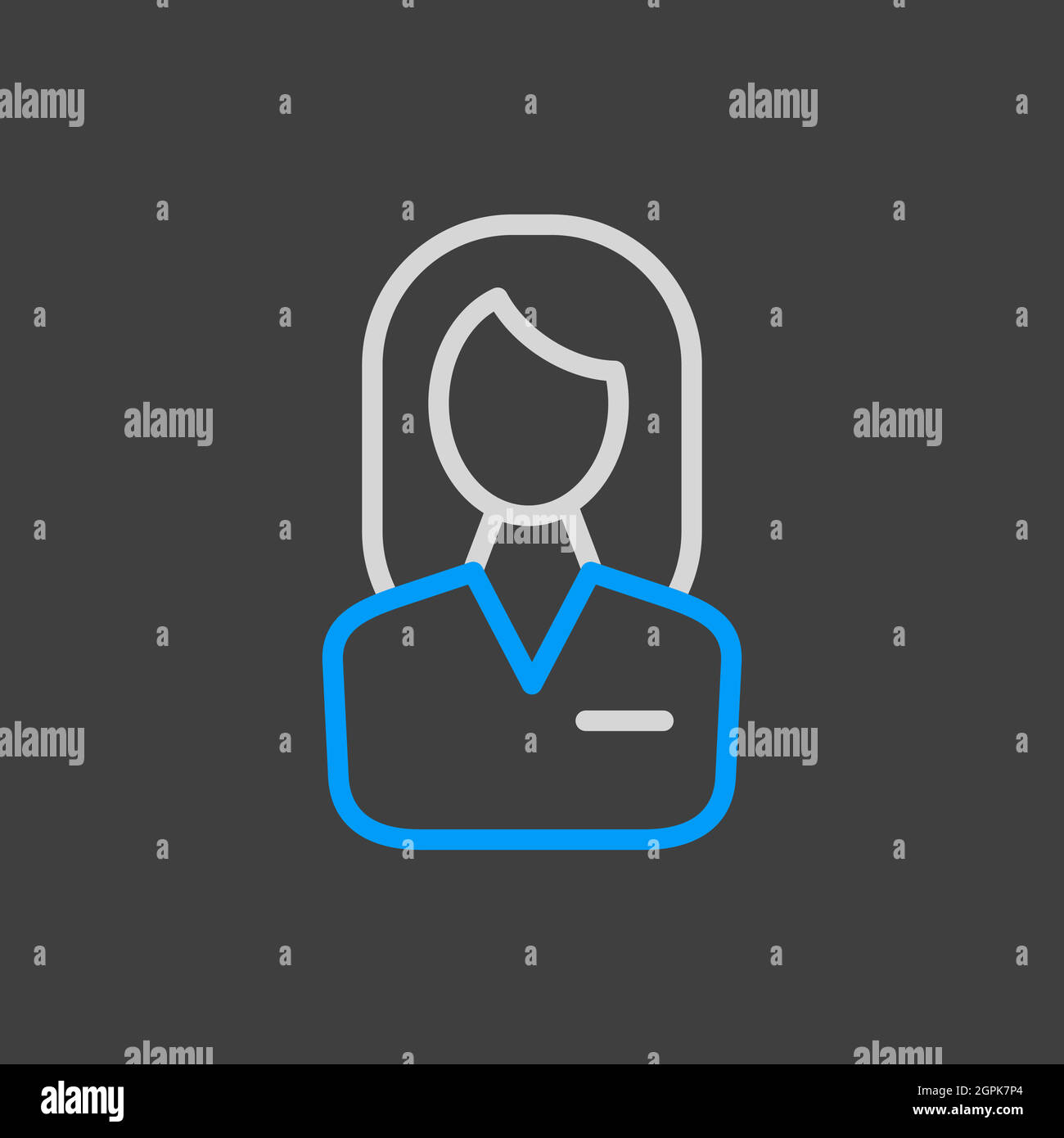 Benutzersymbol des Vektorsymbols „Frau“. Geschäftszeichen Stock Vektor