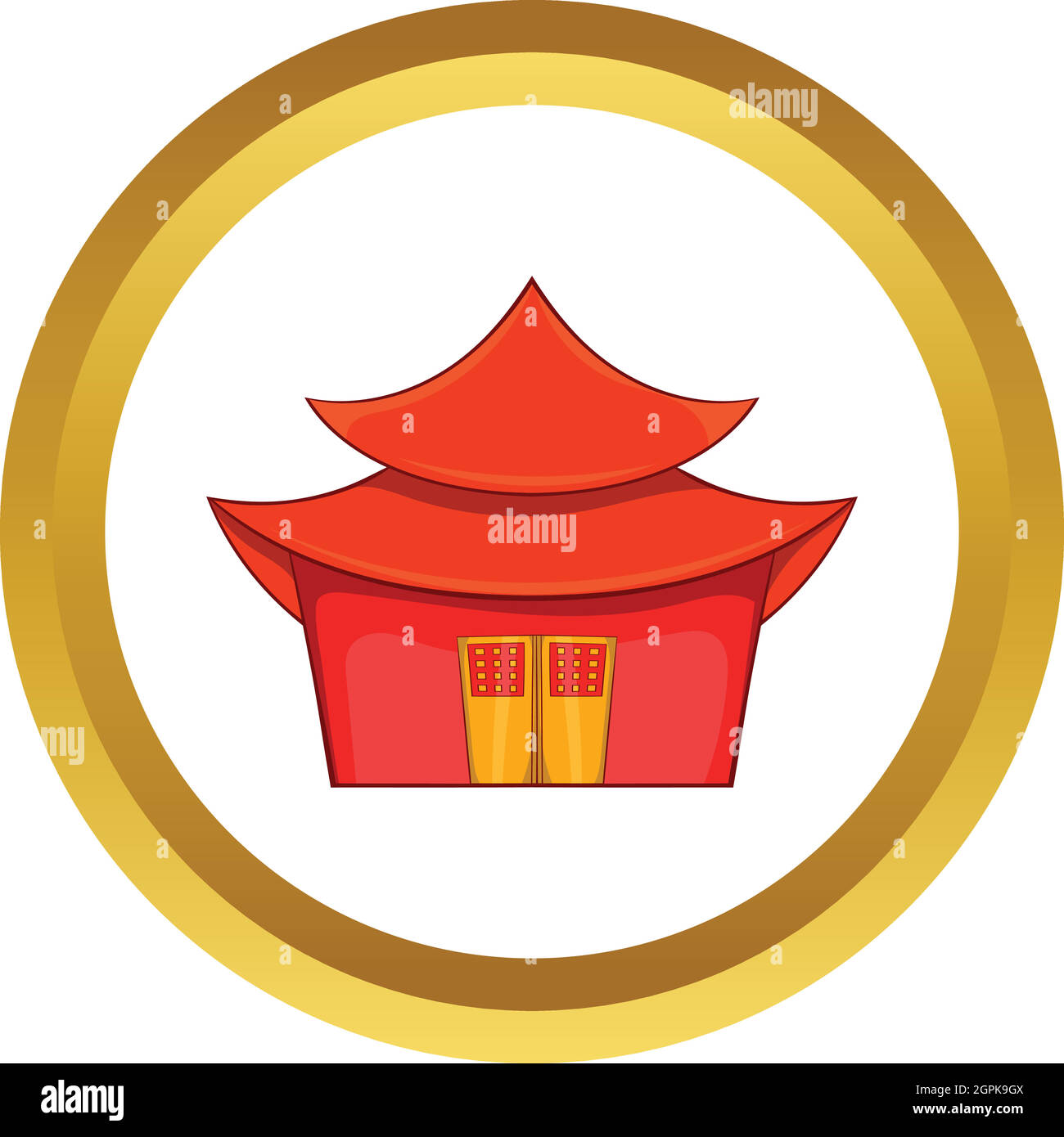 Chinesische Pagode Vektor icon Stock Vektor