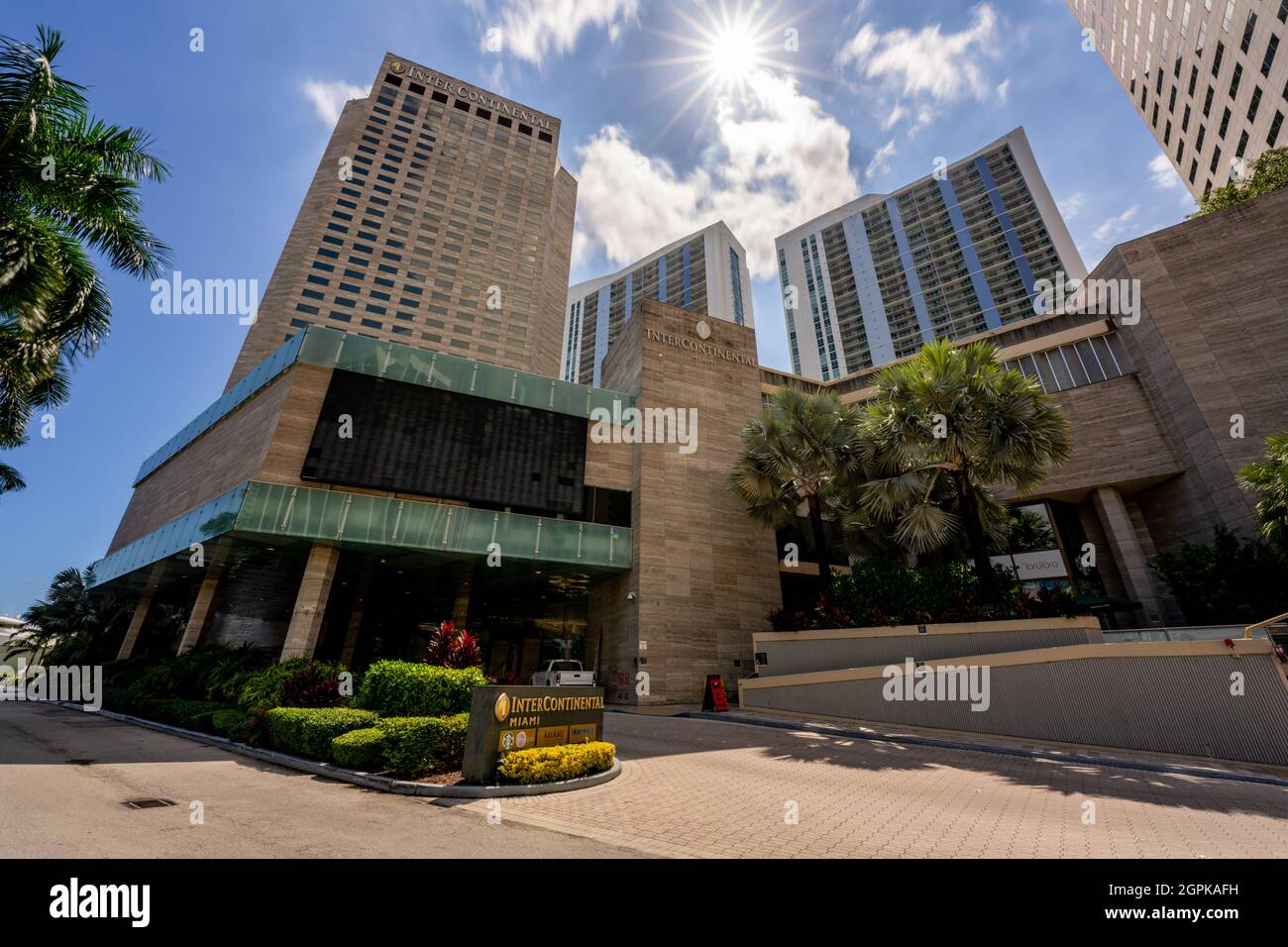 Miami Beach, FL, USA - 25. September 2021: InterContinental Hotel Downtown Miami FL USA Stockfoto
