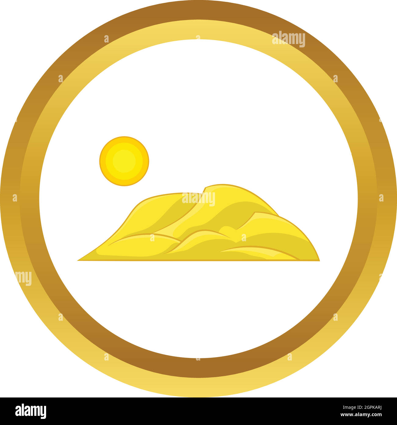 Berg und das Sonnensymbol Vektor Stock Vektor