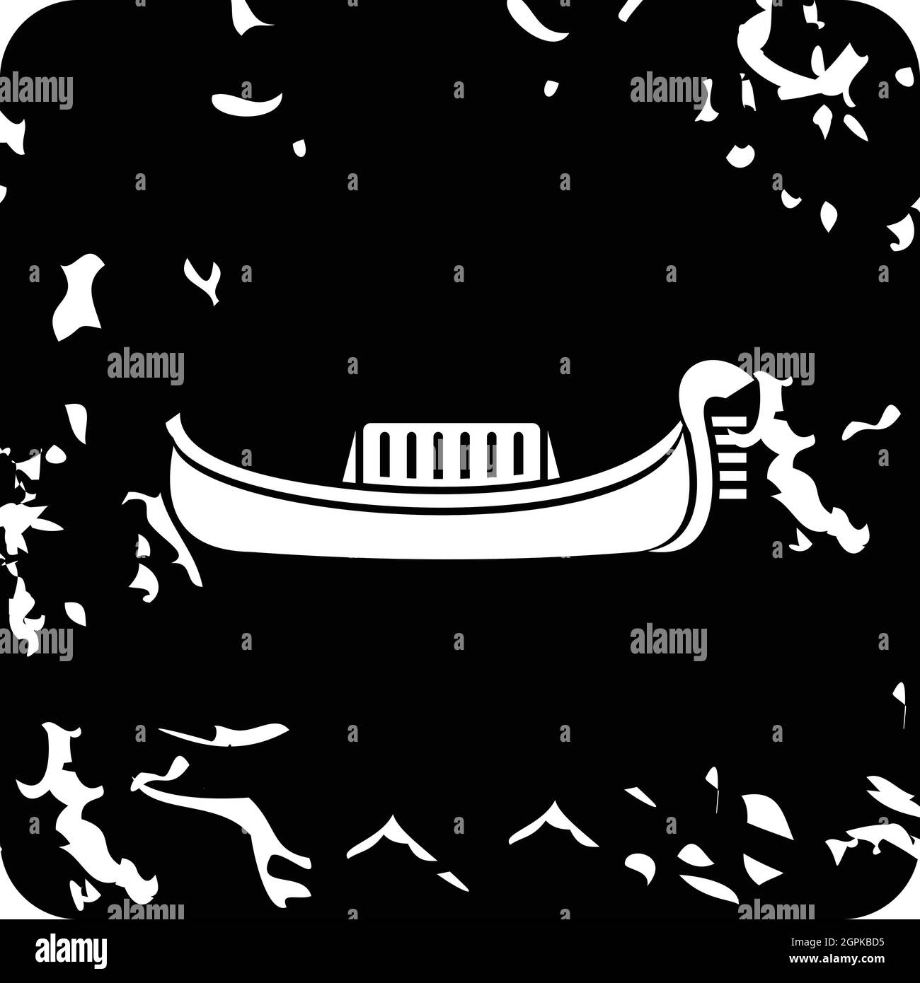 Gondel-Ikone, Grunge-Stil Stock Vektor