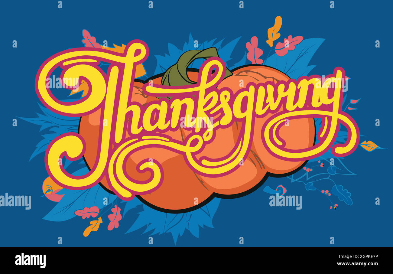 Thanksgiving Tageskarte. Illustration und Skizzen Stock Vektor