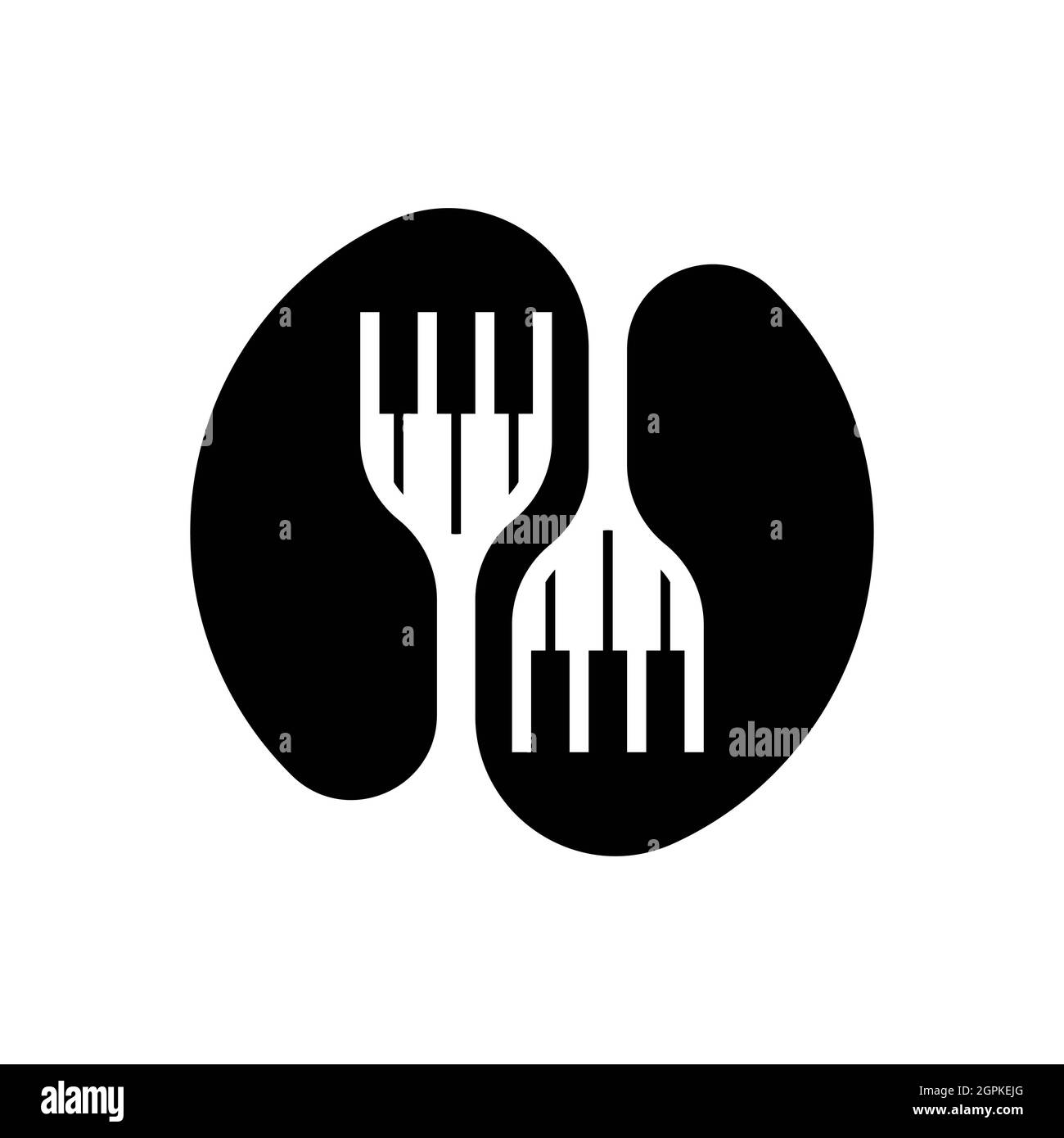 Piano Gabel Logo Vorlage Vektor Symbol Design Stockfoto