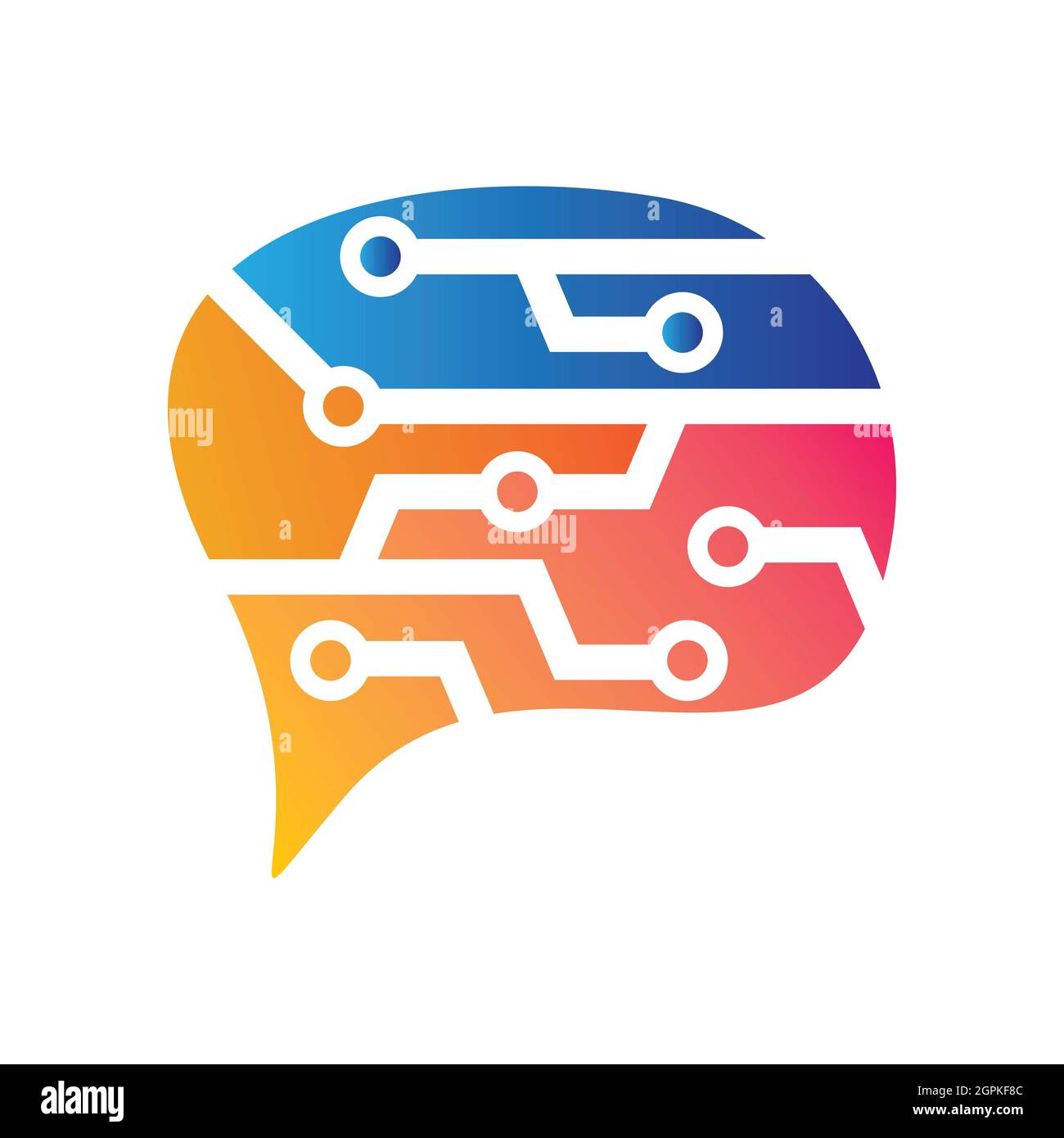 Brain Tech Logo Vorlage Design Stockfoto