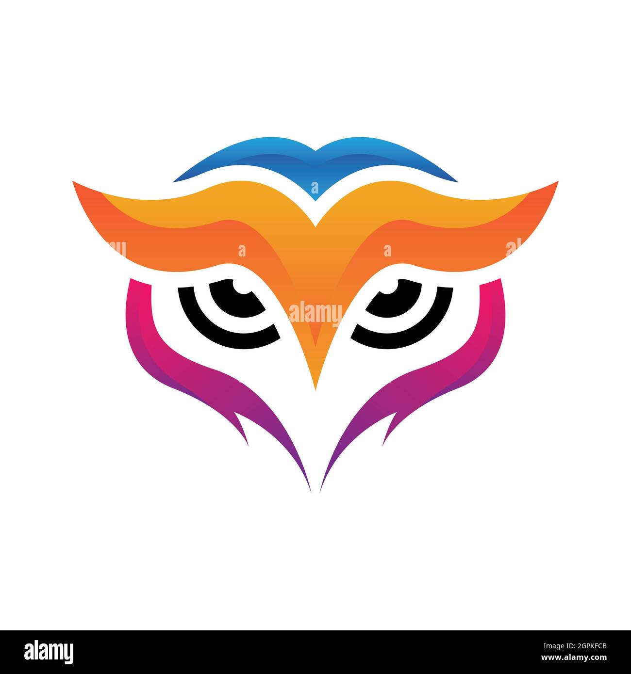 Eule Vektor-Logo-Design, buntes Logo Stockfoto
