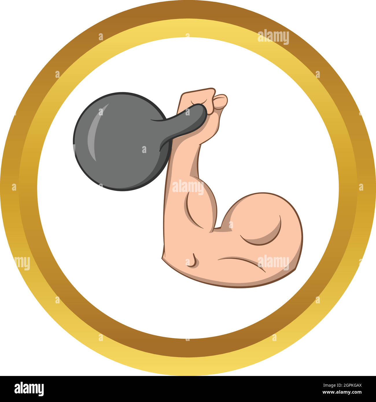 Bullige Arm mit Hantel Vektor icon Stock Vektor
