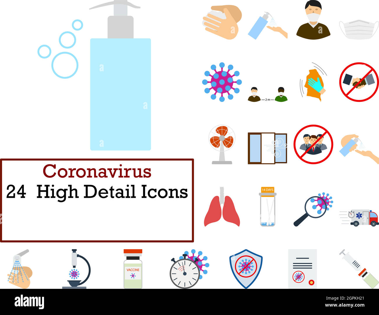 Coronavirus-Symbolsatz Stock Vektor