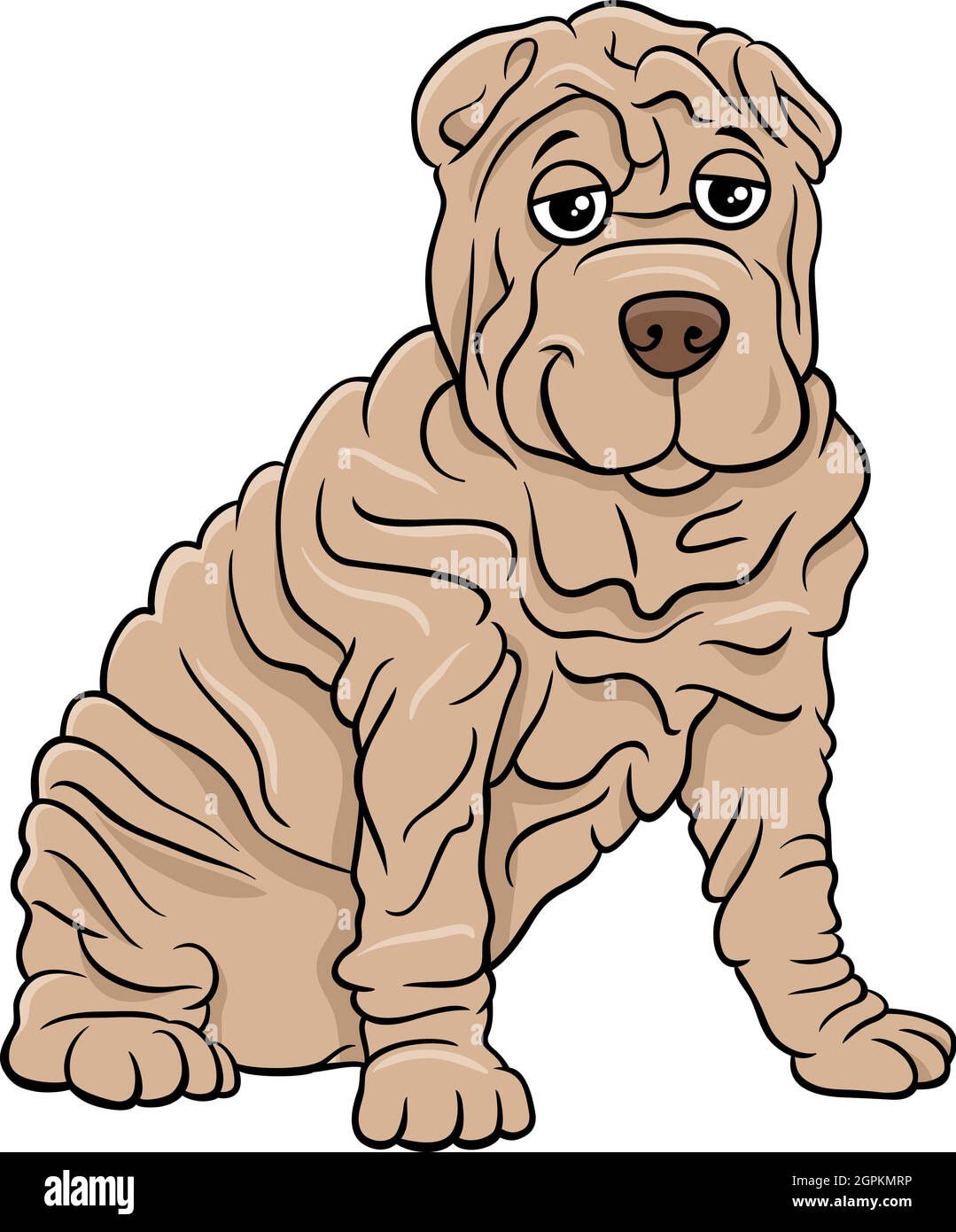 Shar Pei reinrassigen Hund Cartoon Illustration Stock Vektor