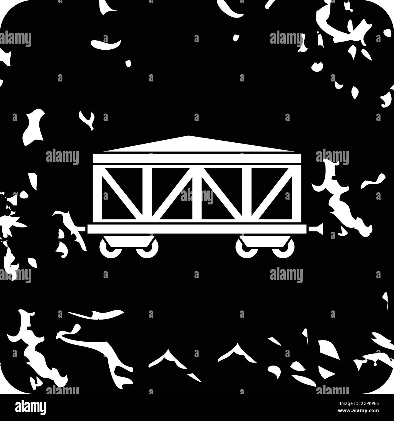 Wagenzug Symbol, Grunge-Stil Stock Vektor