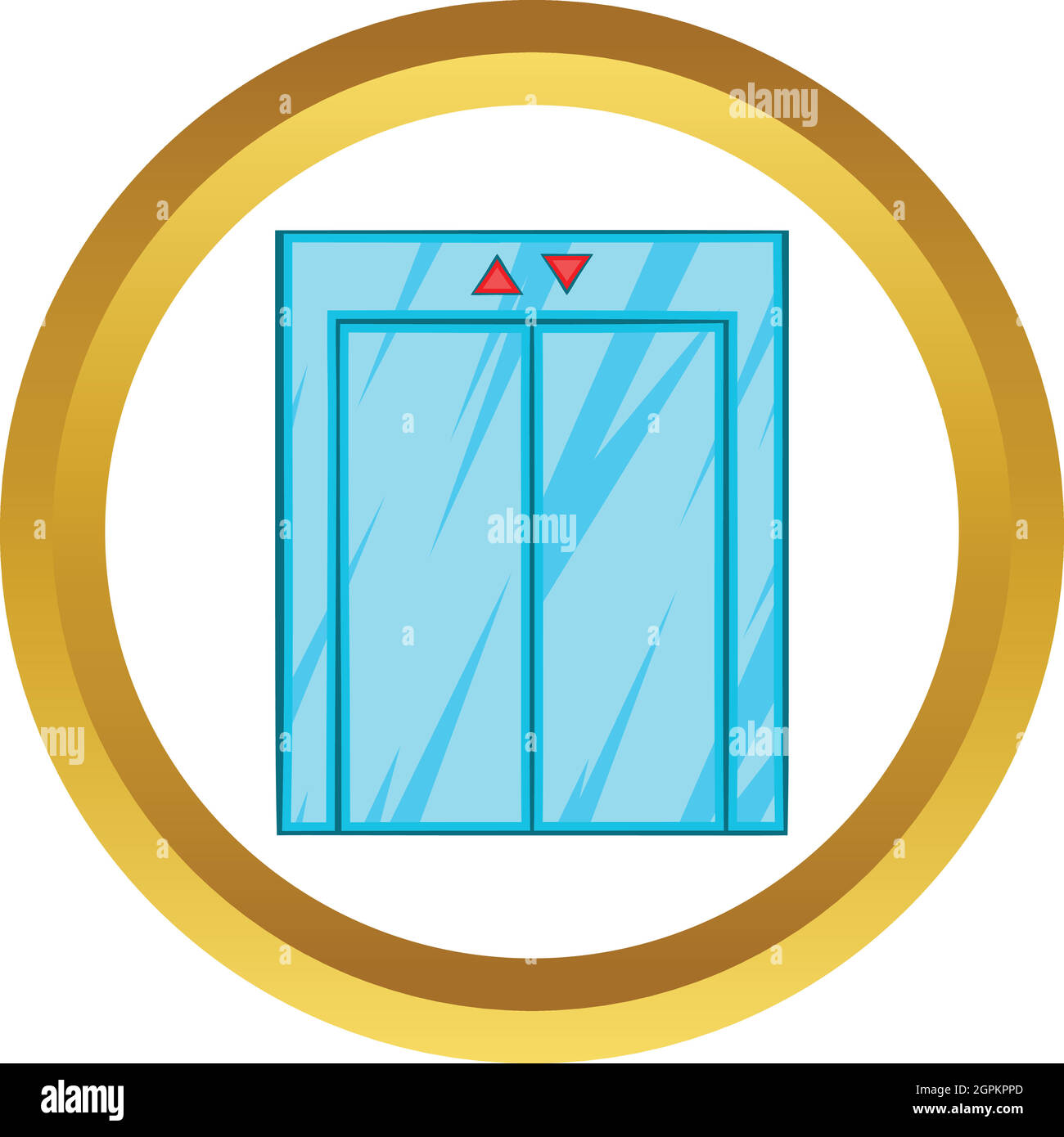 Aufzug mit geschlossener Tür Vektor icon Stock Vektor
