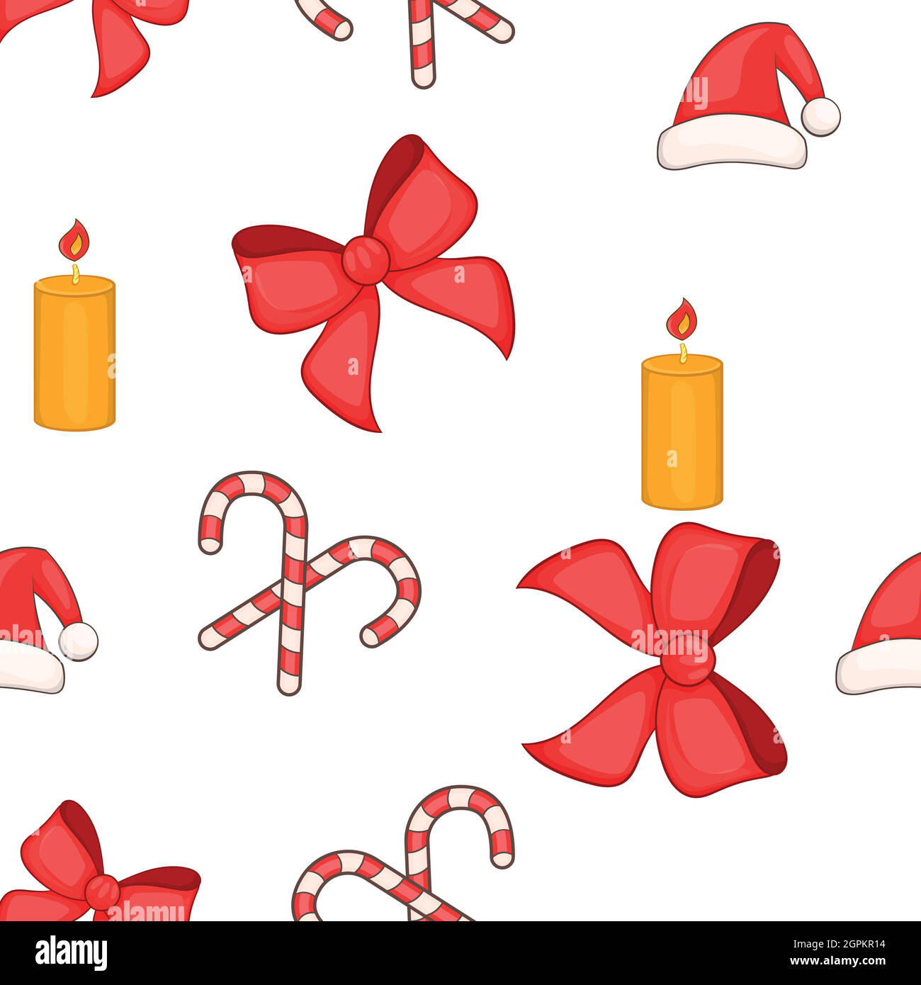 Weihnachten Elemente Muster, Cartoon-Stil Stock Vektor