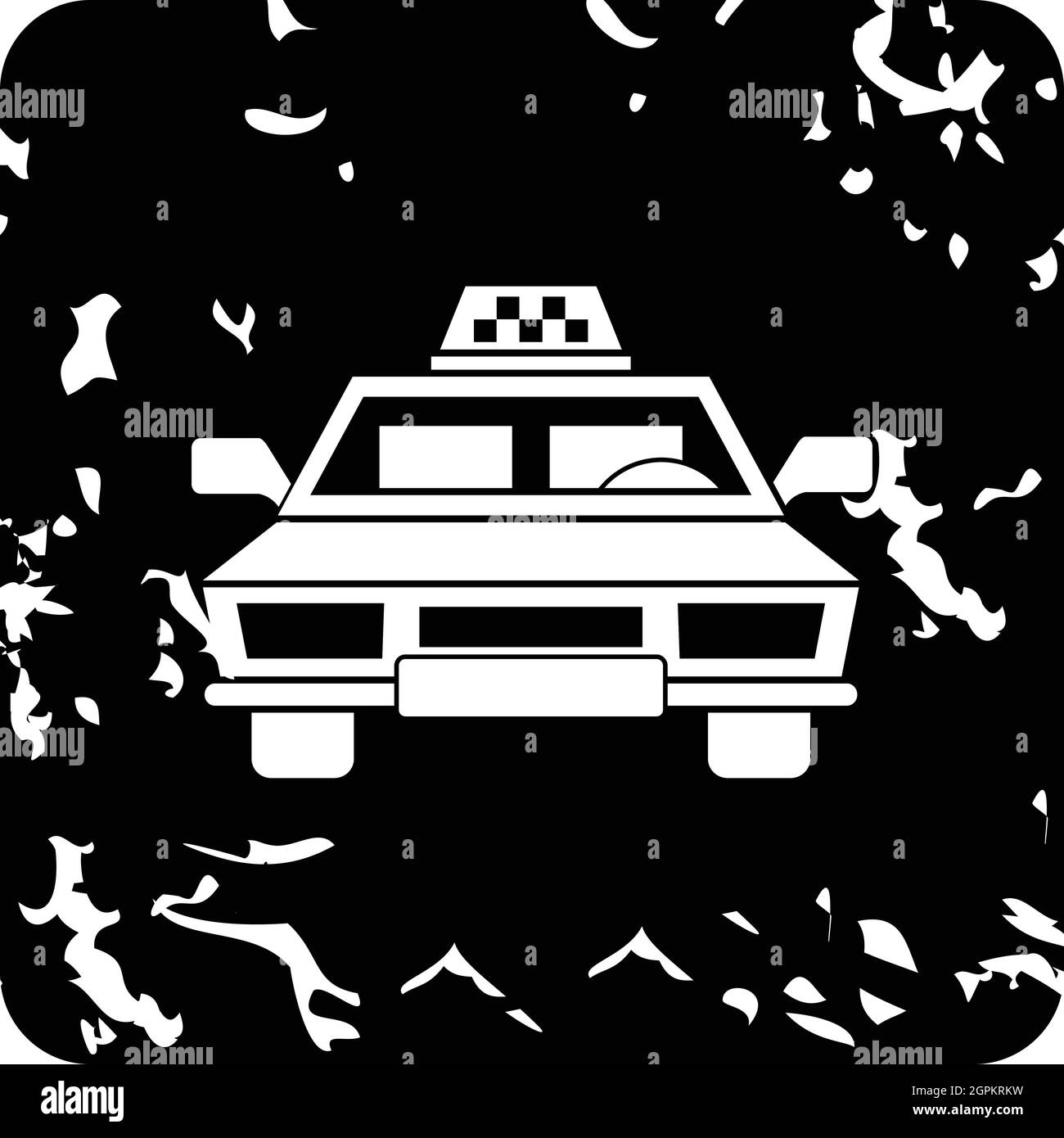 Taxi Auto Ikone, Grunge Stil Stock Vektor