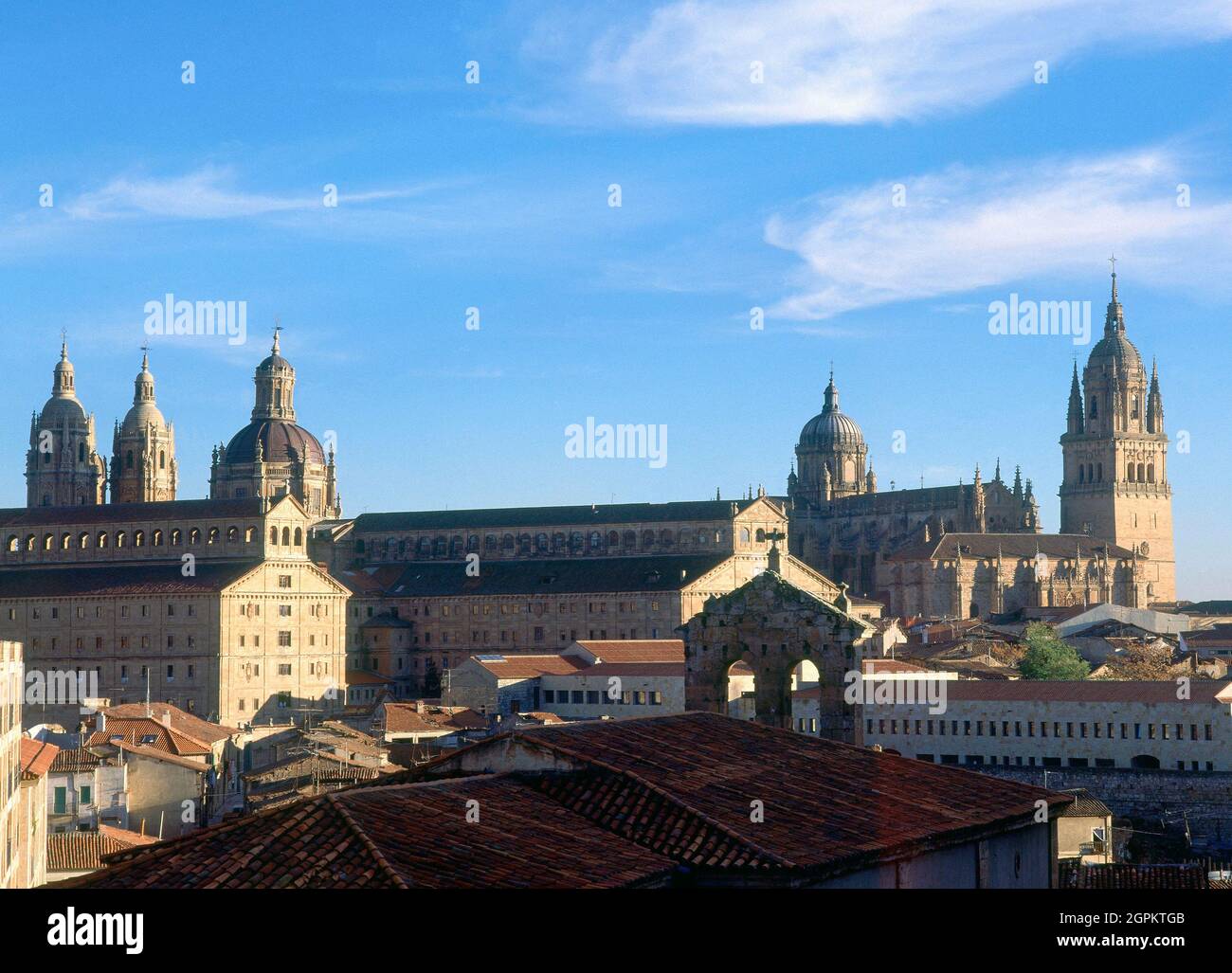 VISTA DE LA CATEDRAL NUEWA Y LA CLERECIA. Lage: AUSSEN. SALAMANCA. SPANIEN. Stockfoto