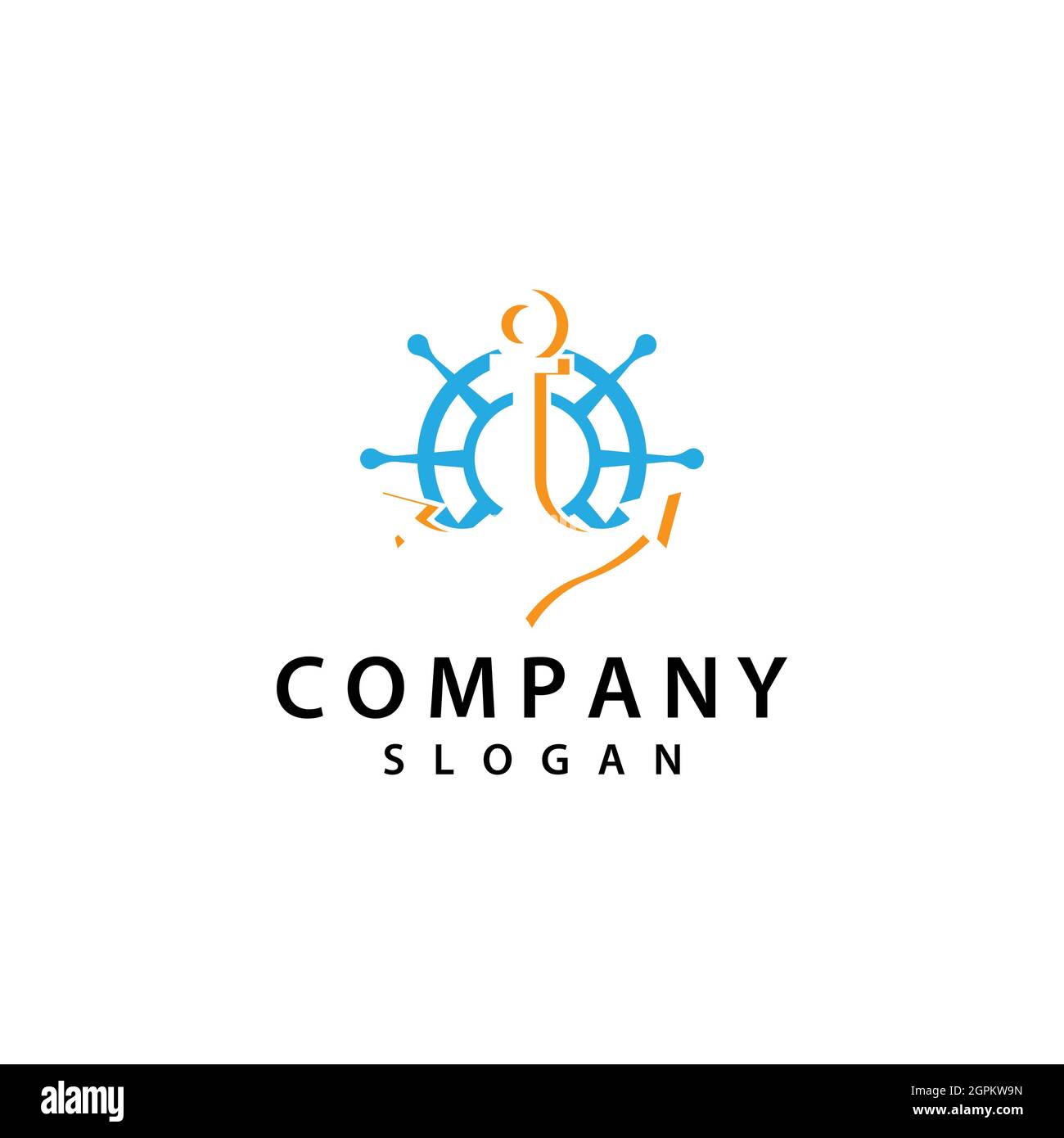 Lenkschiff Logo Vorlage Vektor Symbol Design Stockfoto