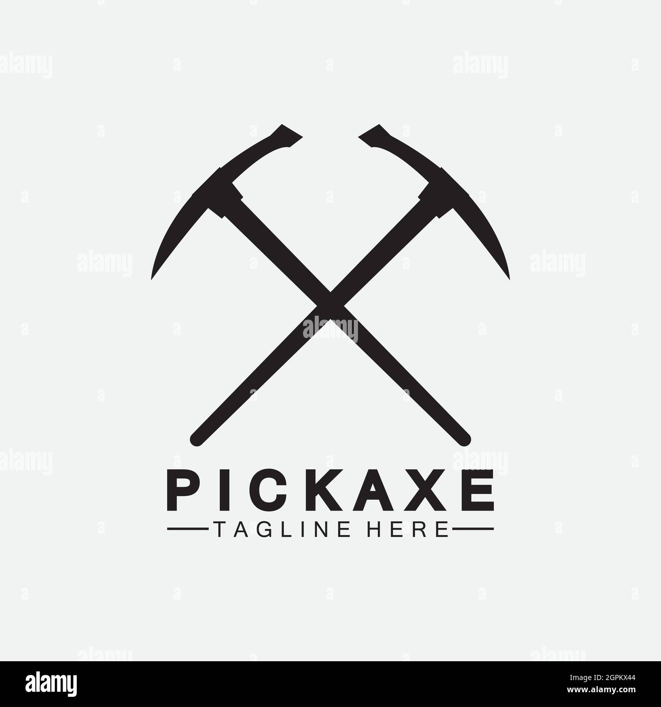 Pickaxe Logo Vektor Symbol Symbol Illustration Design-Vorlage, Mining-Konzept mit Silhouette, Mining-Logo, Pickaxe Logo Stock Vektor