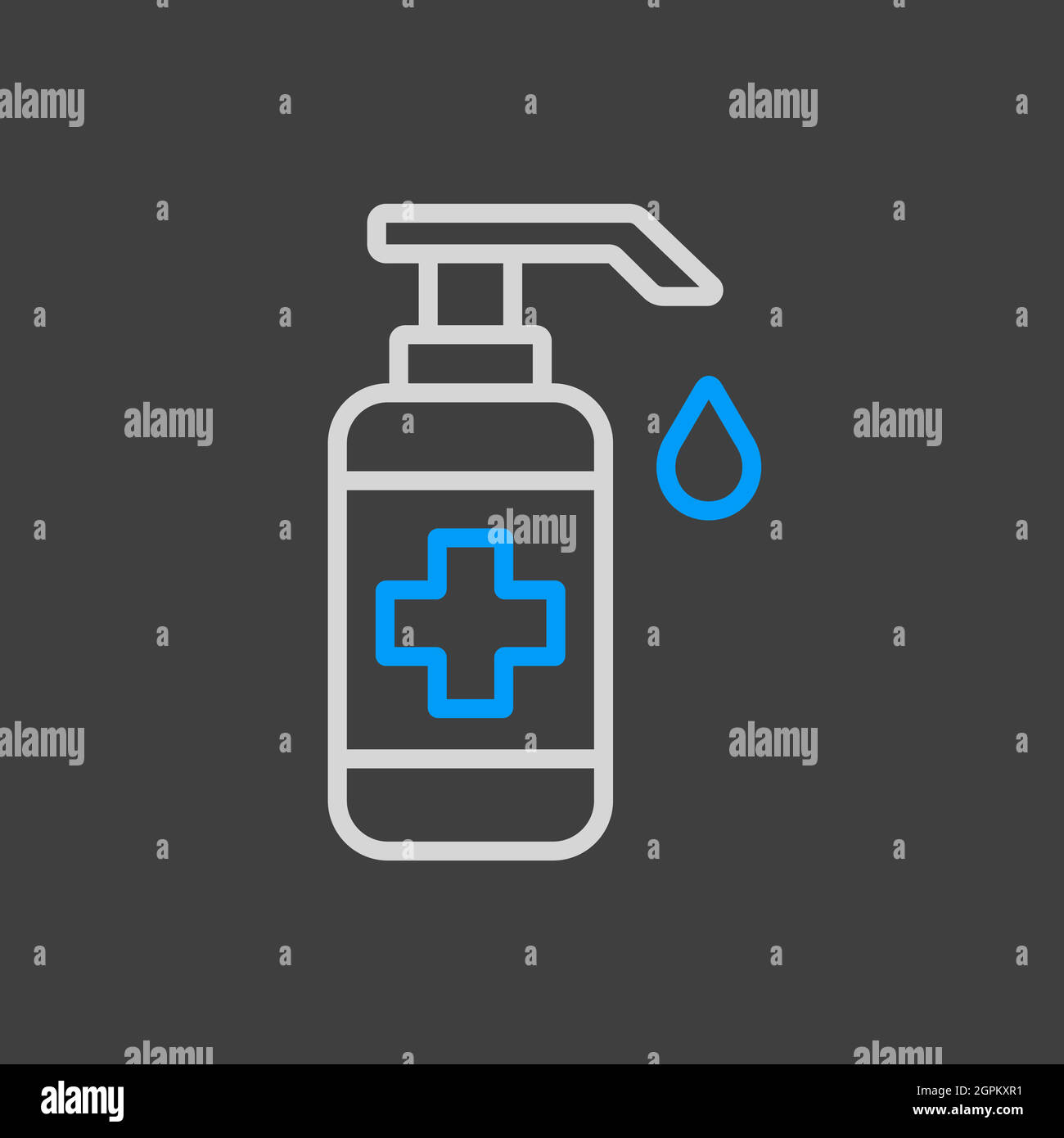 Symbol zum Händewaschen mit Flüssigseife des Desinfektionsmittels Stock Vektor
