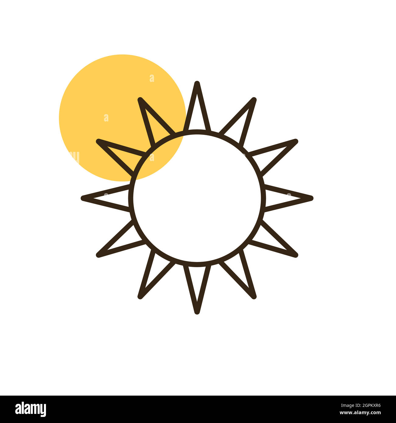 Sonnenvektor-isoliertes flaches Symbol. Wetterschild Stock Vektor
