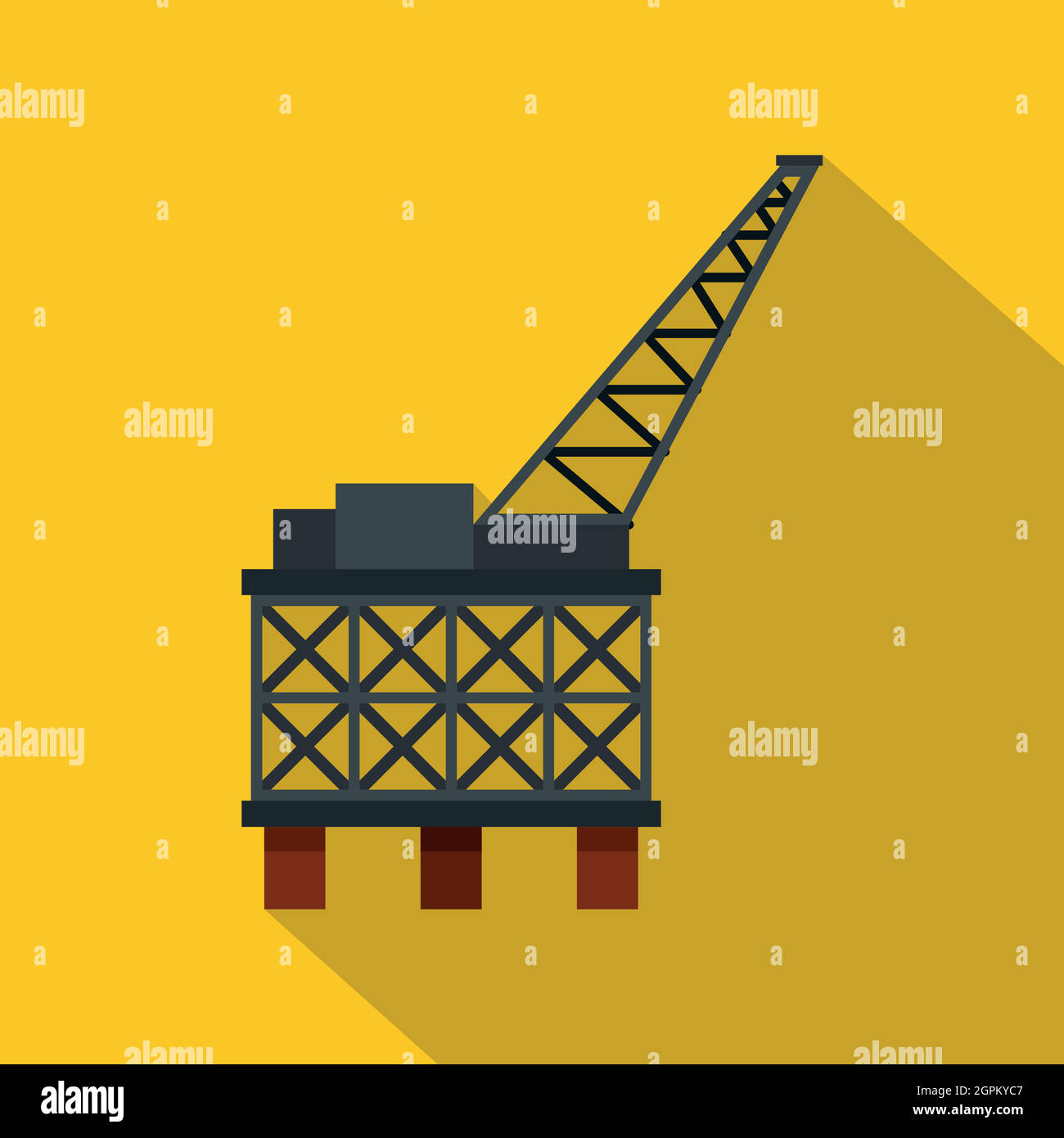 Oil Rig Plattform Symbol, flachen Stil Stock Vektor