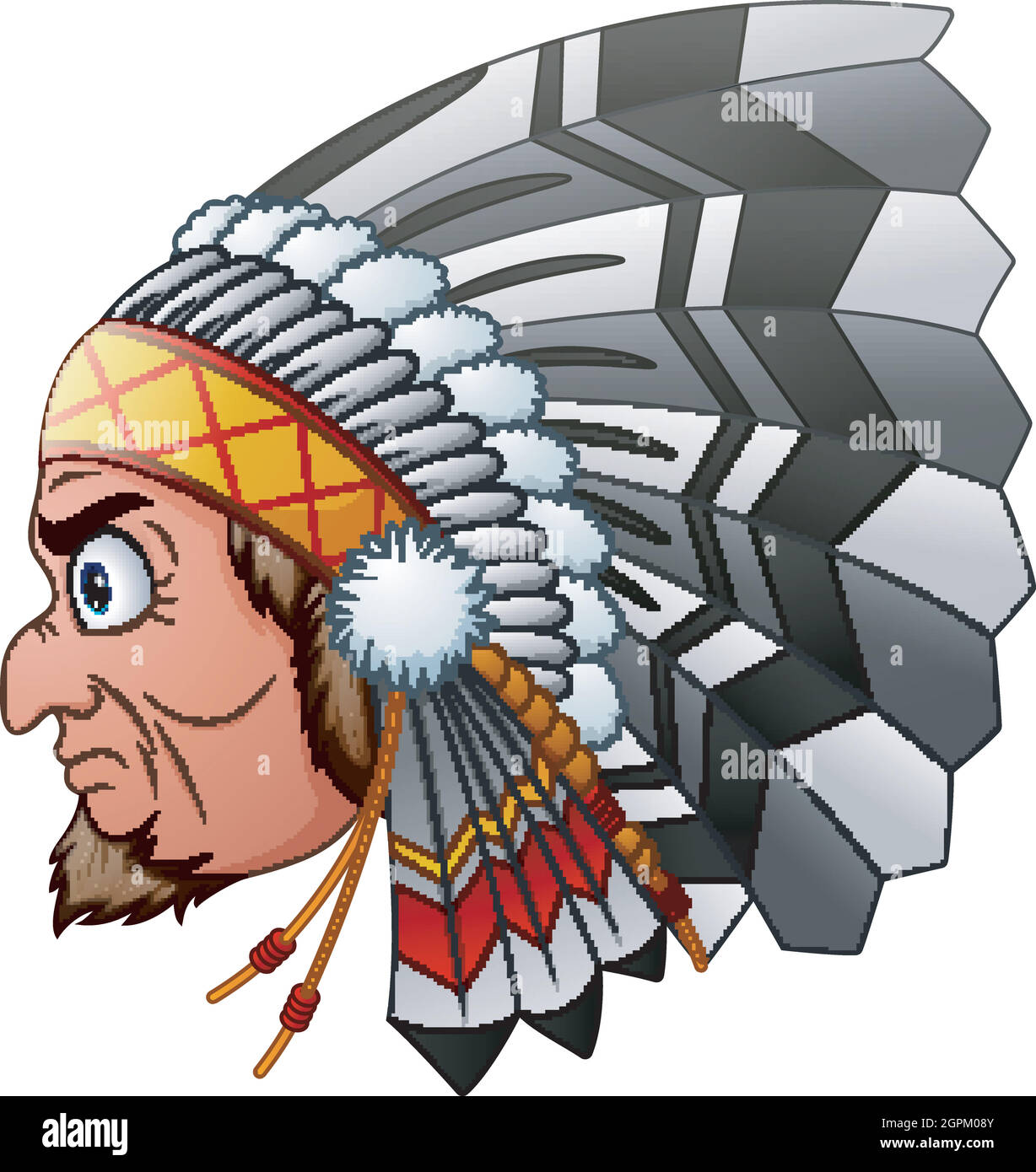 Vektor-Illustration von Cartoon Indian Chief Stock Vektor