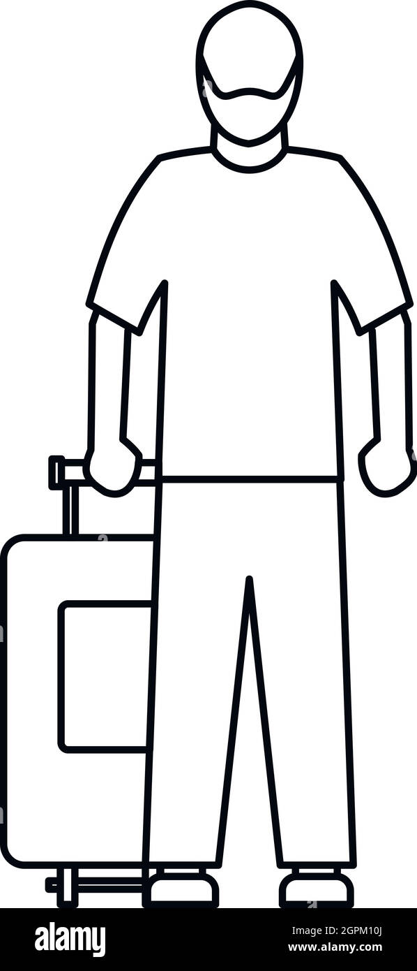 Arabische Mann Symbol, Umriss-Stil Stock Vektor