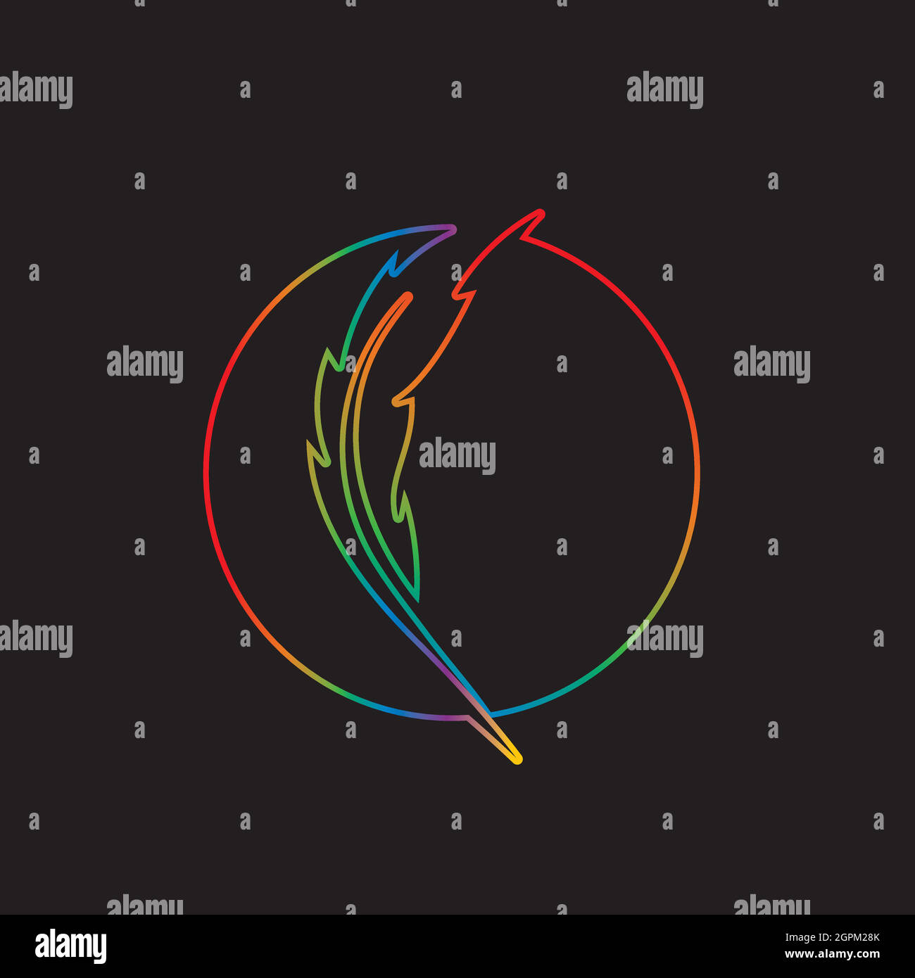 Vektorvorlage für Symbole mit Federlogo Stock Vektor