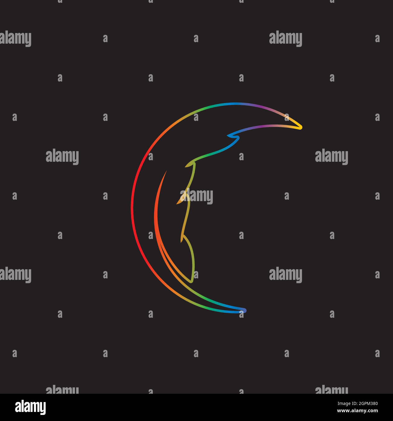 Vektorvorlage für Symbole mit Federlogo Stock Vektor