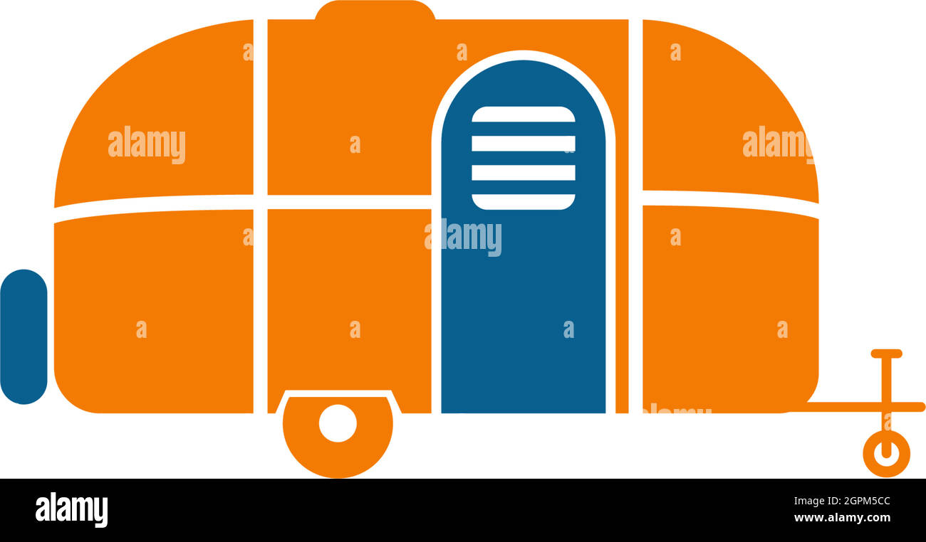 Einfacher Caravan Mobile Icon Logo Design Vektor Stock Vektor