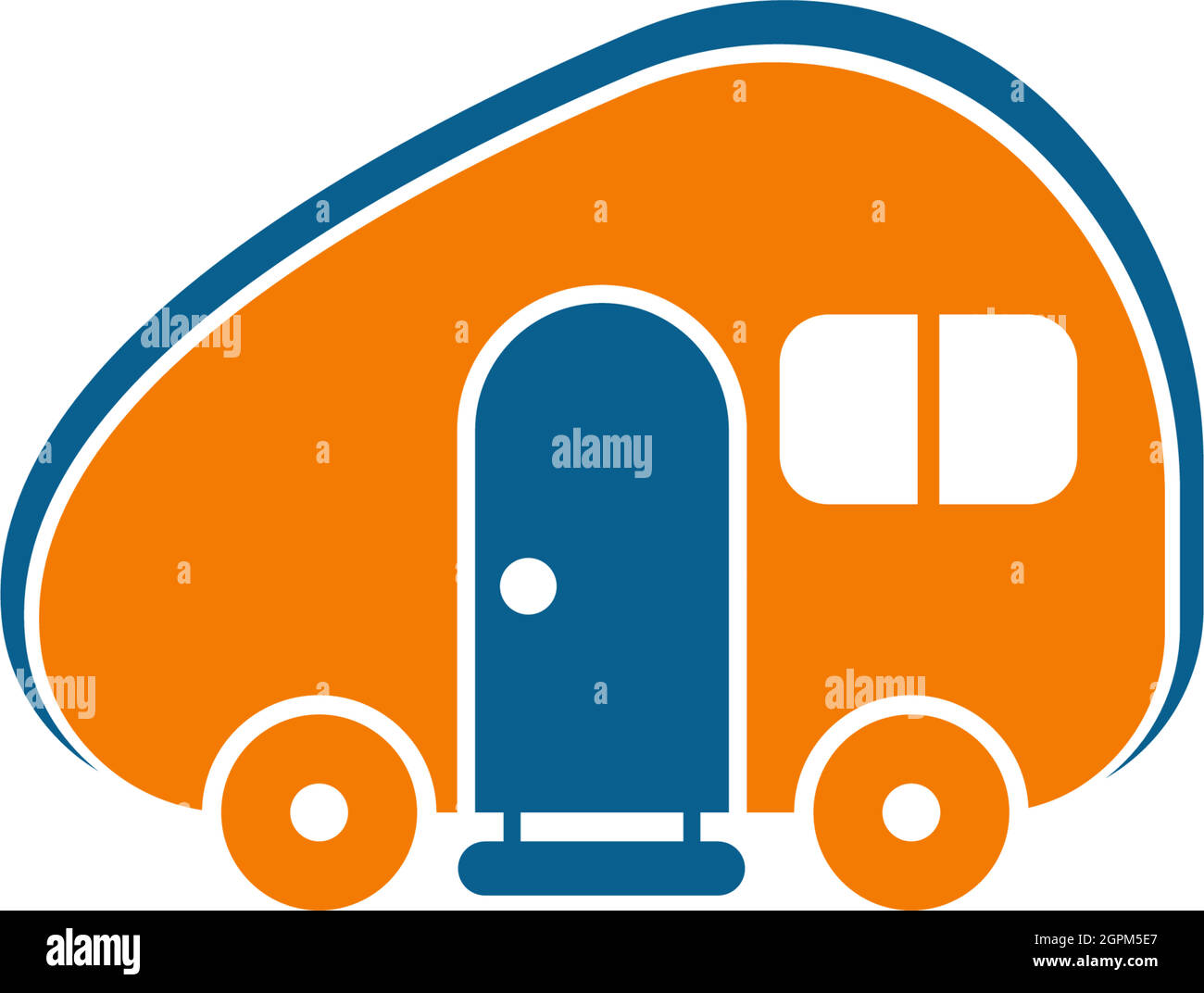 Einfacher Caravan Mobile Icon Logo Design Vektor Stock Vektor