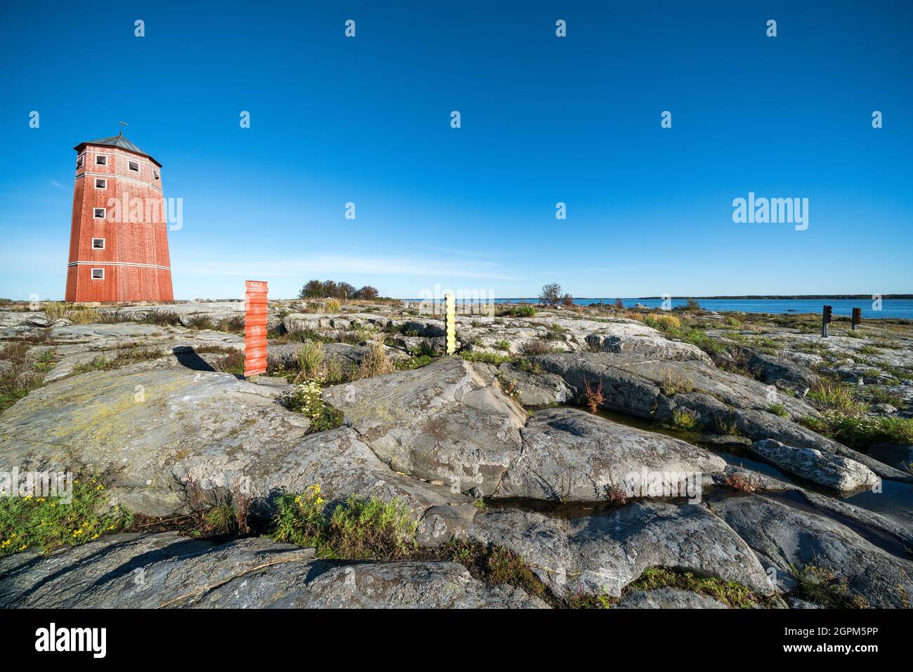 Das Santakari-Leuchtfeuer in Rauma, Finnland Stockfoto