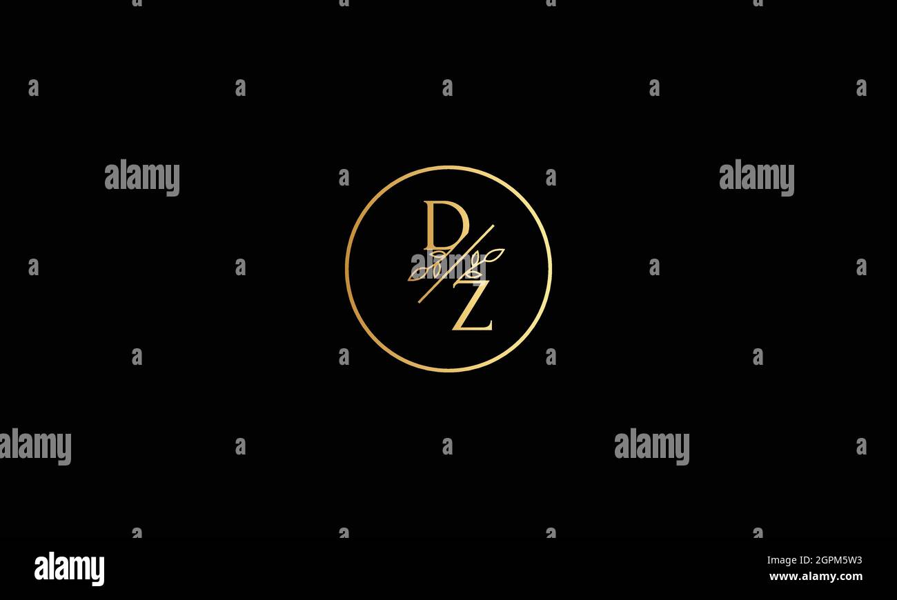 BUCHSTABEN DZ-LOGO-DESIGN MIT BLUMEN-SYMBOL FÜR DIE ILLUSTRATION VERWENDEN Stock Vektor