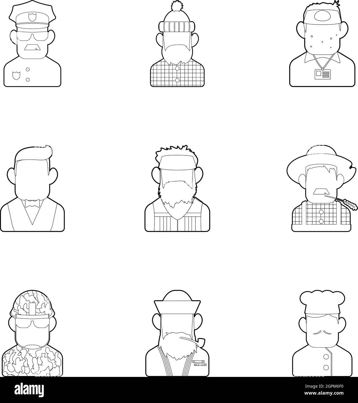 Spezielle Symbole gesetzt, Umriss-Stil Stock Vektor