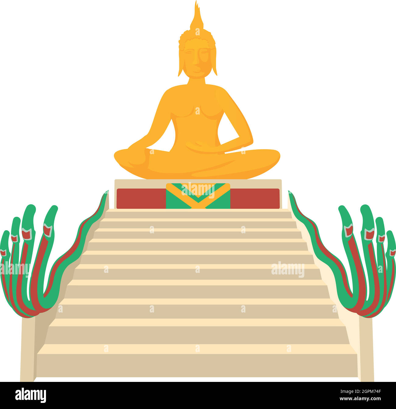 Budda-Ikone, Cartoon-Stil Stock Vektor