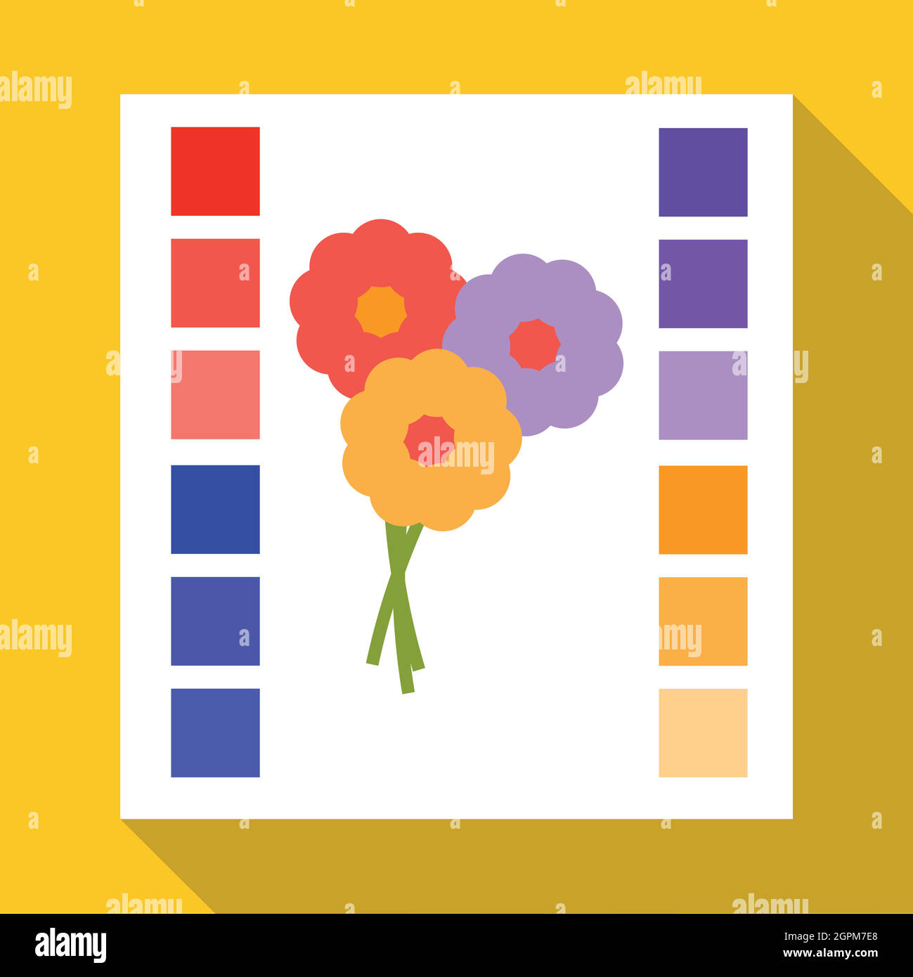 Gedruckte Probe mit einer Palette von Farben-Symbol Stock Vektor