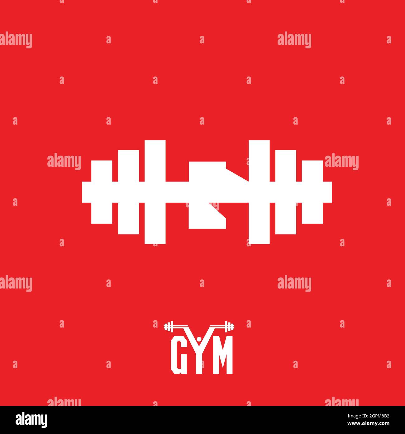 G Langhantel als Gym-Logo. Initial G, Vektorplatz Stock Vektor