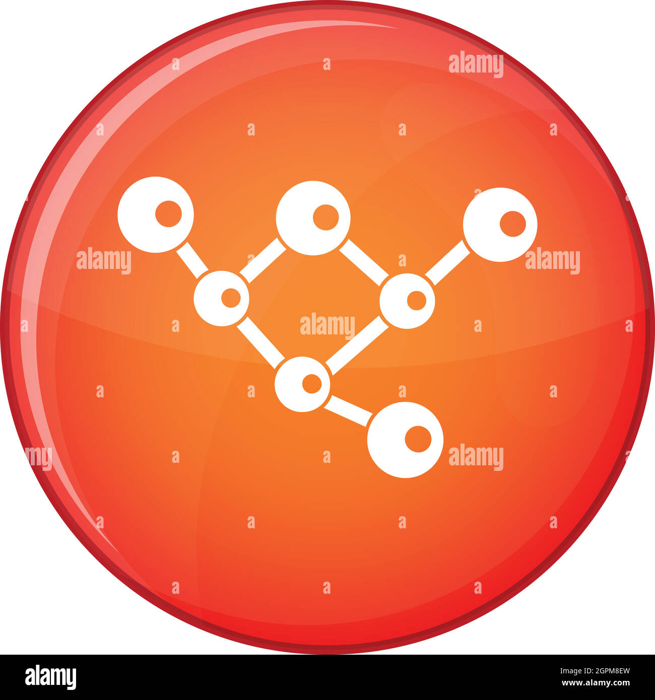 Molekül-Struktur-Symbol, flachen Stil Stock Vektor